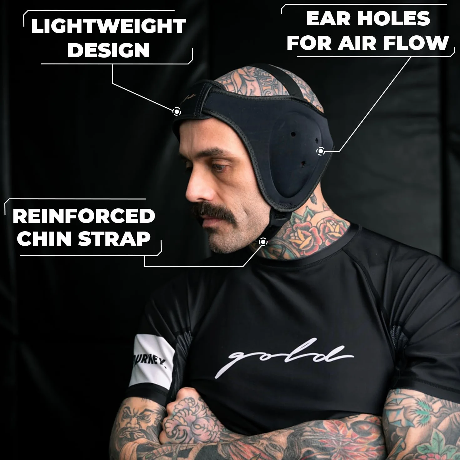 Gold BJJ Casco para Jiu Jitsu, lucha libre y MMA