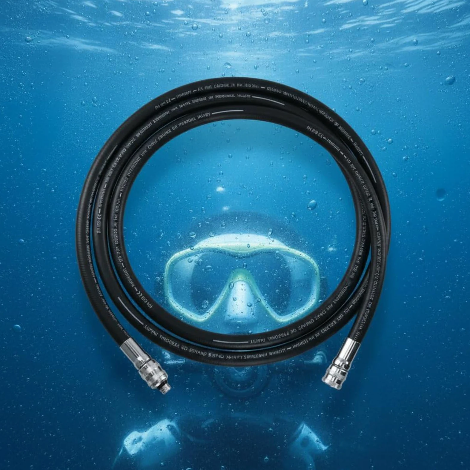 Tubo de Respiración para Buceo Respiratoria Conducto de Aire Snorkel Diseño Giratorio 360° con Caucho y Metal Flujo Continuo y Protección Antienganche