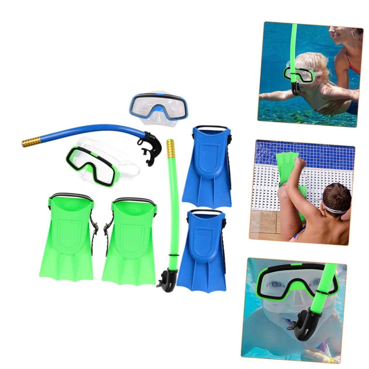 WOONEKY Gafas De Buceo Máscara De Snorkel para Aletas Cortas para Nadar Equipo De Snorkel Portátil El Mar o Piscina