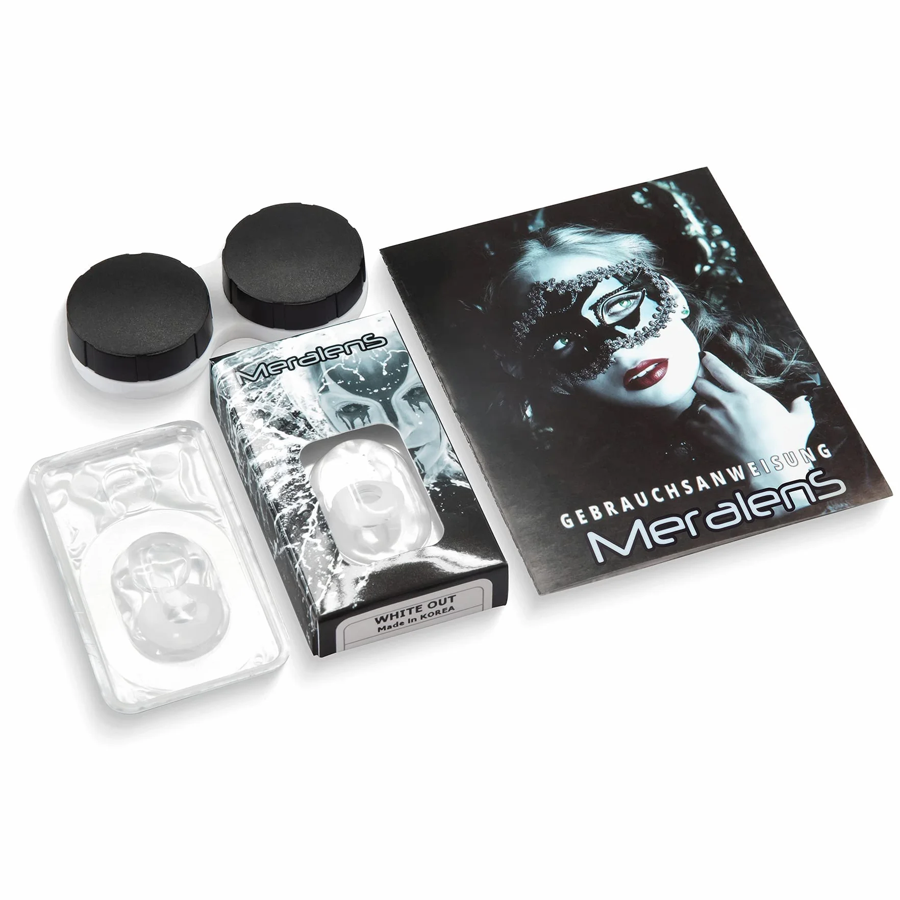 Lentillas de color blanco Vampire White Out 1 par para Halloween