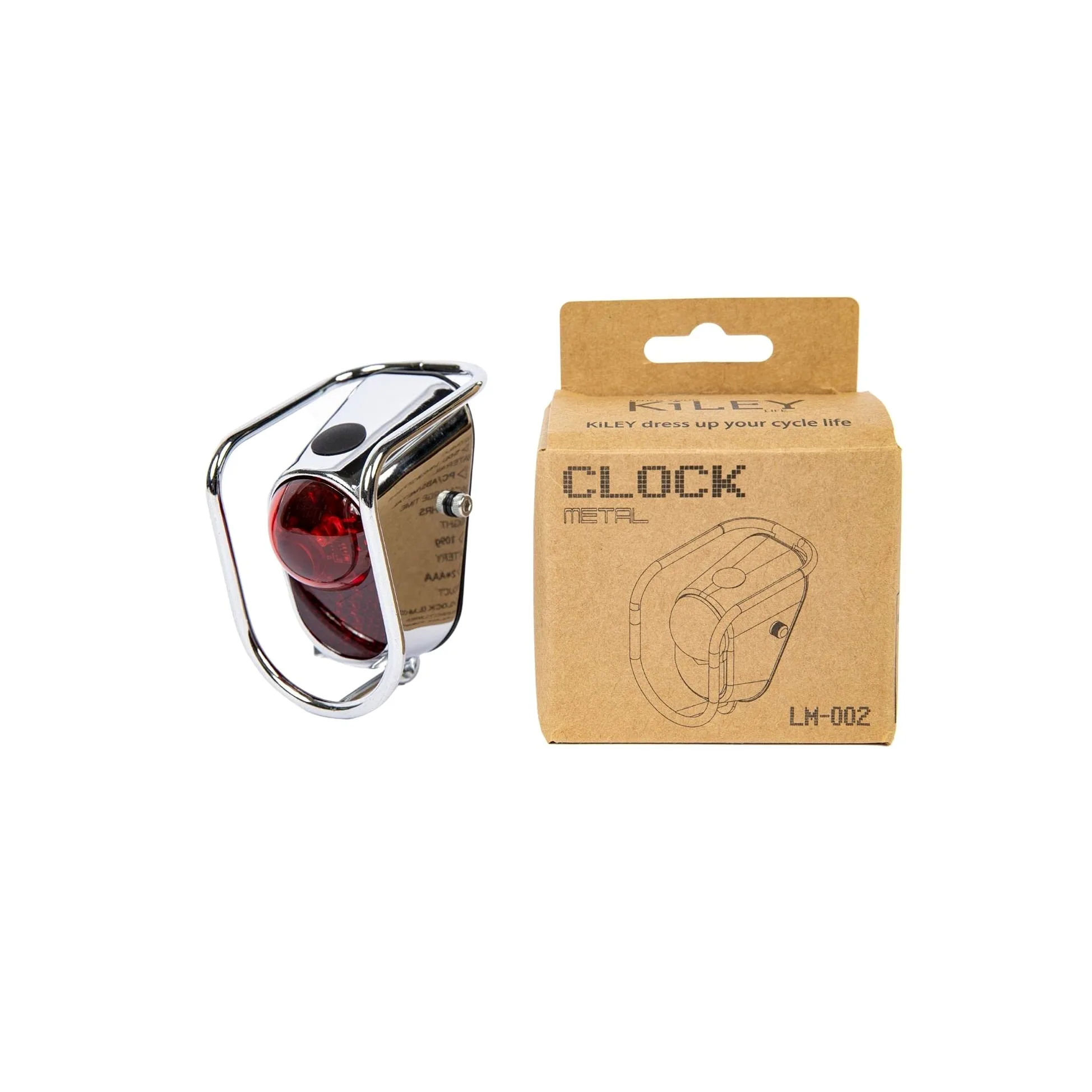 Accesorios para Bicicleta – Luces traseras LED traseras – Cromo Old School Vintage Classic Tour con Pilas (LM-002)