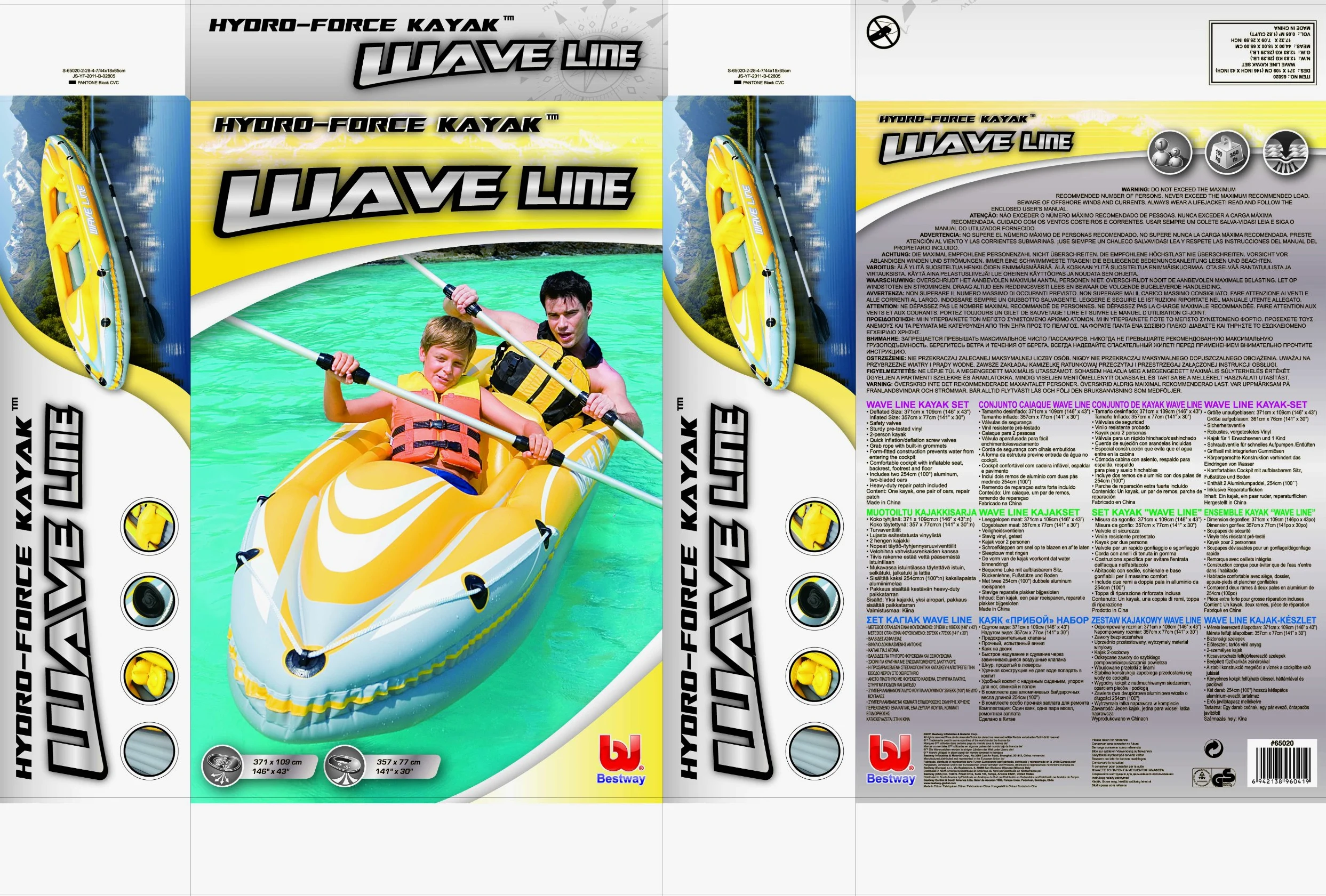 BESTWAY Wave Line - Juego de Kayaks y piraguas de Kayak