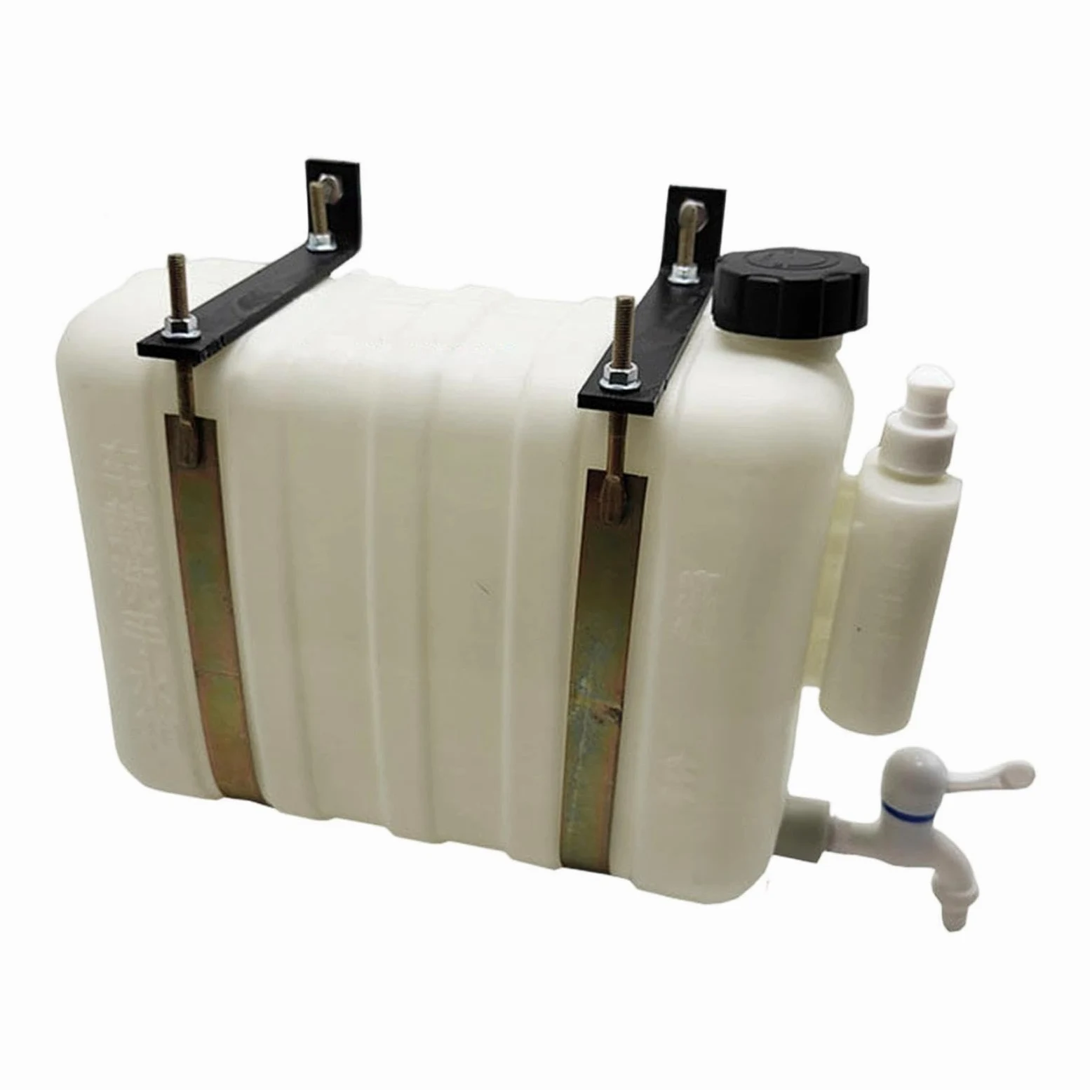 Tanque de Agua con Soporte para Vehículos Grifo Incorporado Y Dispensador de Jabón Diseño Colgante Portátil Resistente Adecuado para Camiones, Longitud 47 Cm