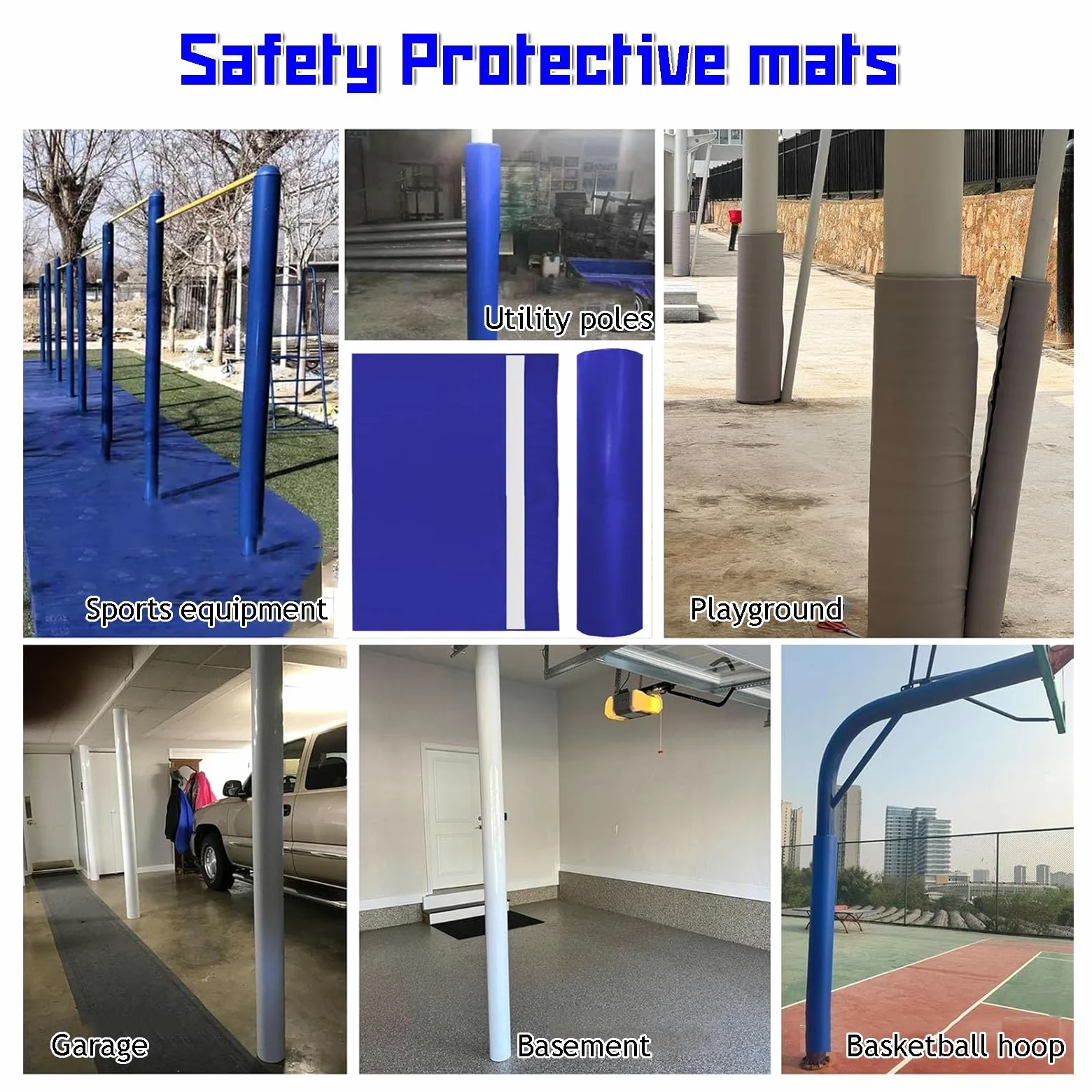 Protector de poste redondo plegable para aros de baloncesto, garaje, instalaciones recreativas, acolchado de seguridad para postes, equipo deportivo versátil