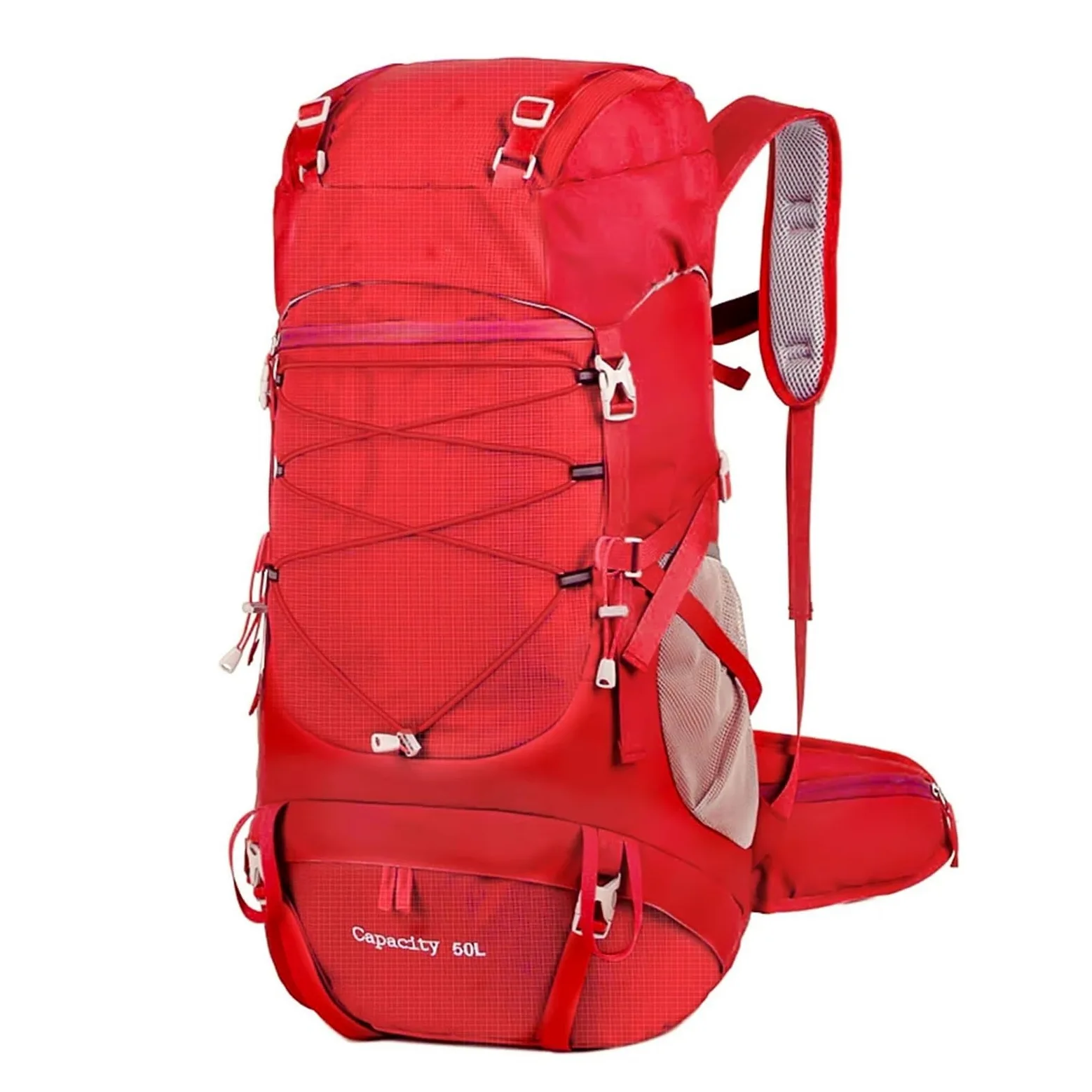 Mochila Trekking Mochila de senderismo 50 l con funda impermeable, multifuncional, for montañismo, viajes, trekking y acampada