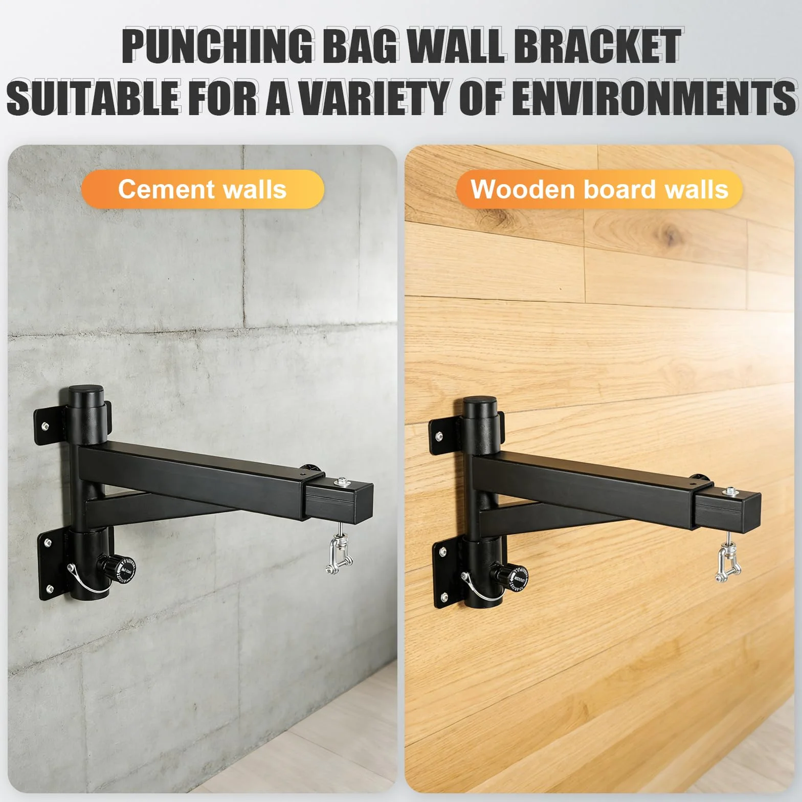 Soporte Saco Boxeo, Longitud Ajustable (43-63cm), Rotación 180° para Plegable, para Gimnasio en Casa, Interior Y Exterior, Ejercicio de Boxeo
