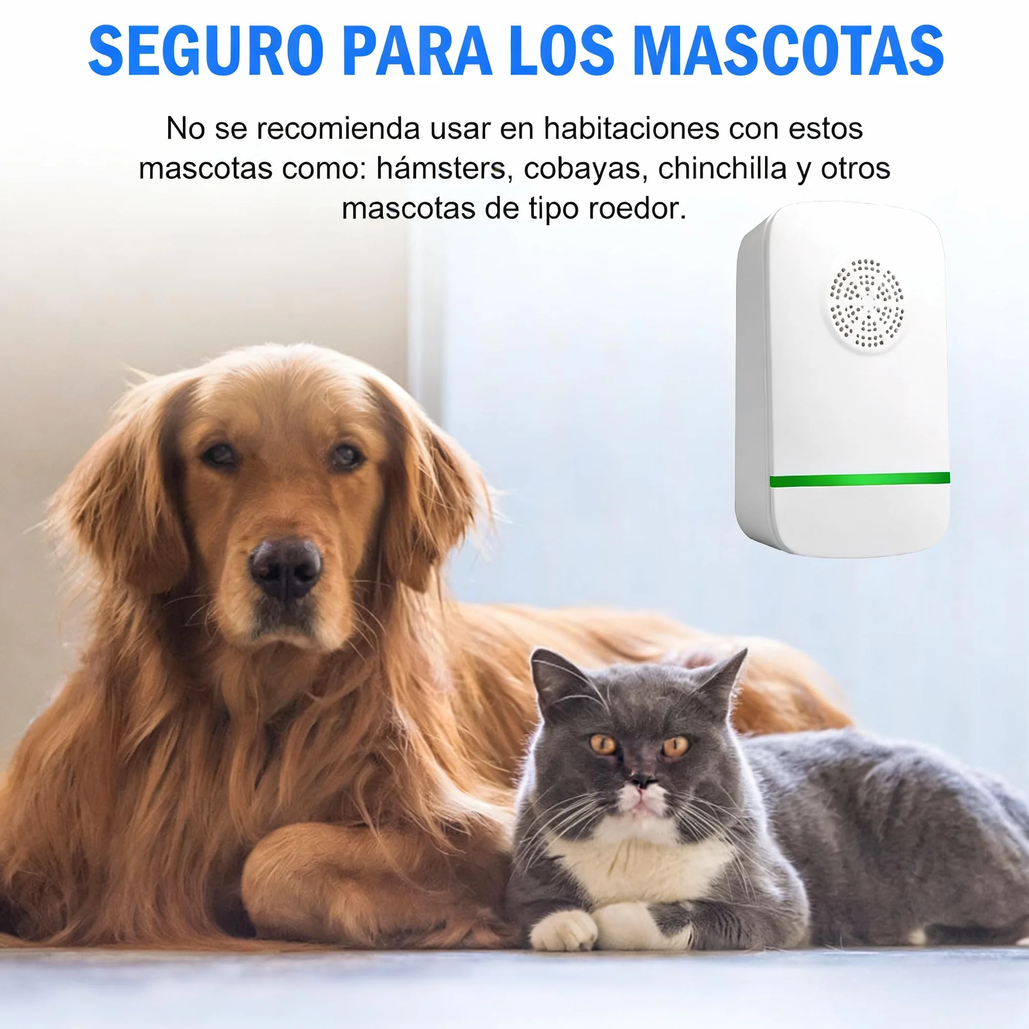 Repelente Ultrasónico de Plagas Electrónico Antimosquitos Control Mosquitos Hormigas Cucarachas Moscas Arañas Chinches Ahuyentador Ratas Ratones Interiores 2 Piezas