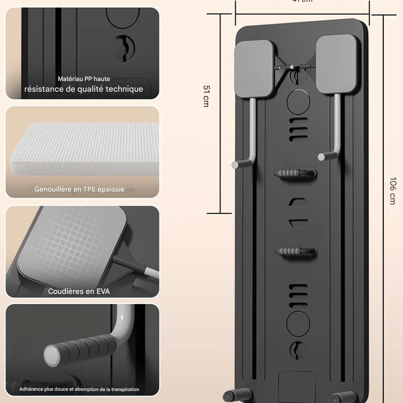 Bandeja de Pilates Máquina Fitness Abdominal y Reforma Pilates,Accesorios Plegables con Bandas Elásticas Equipo de Entrenamiento para Ejercicios Corporales