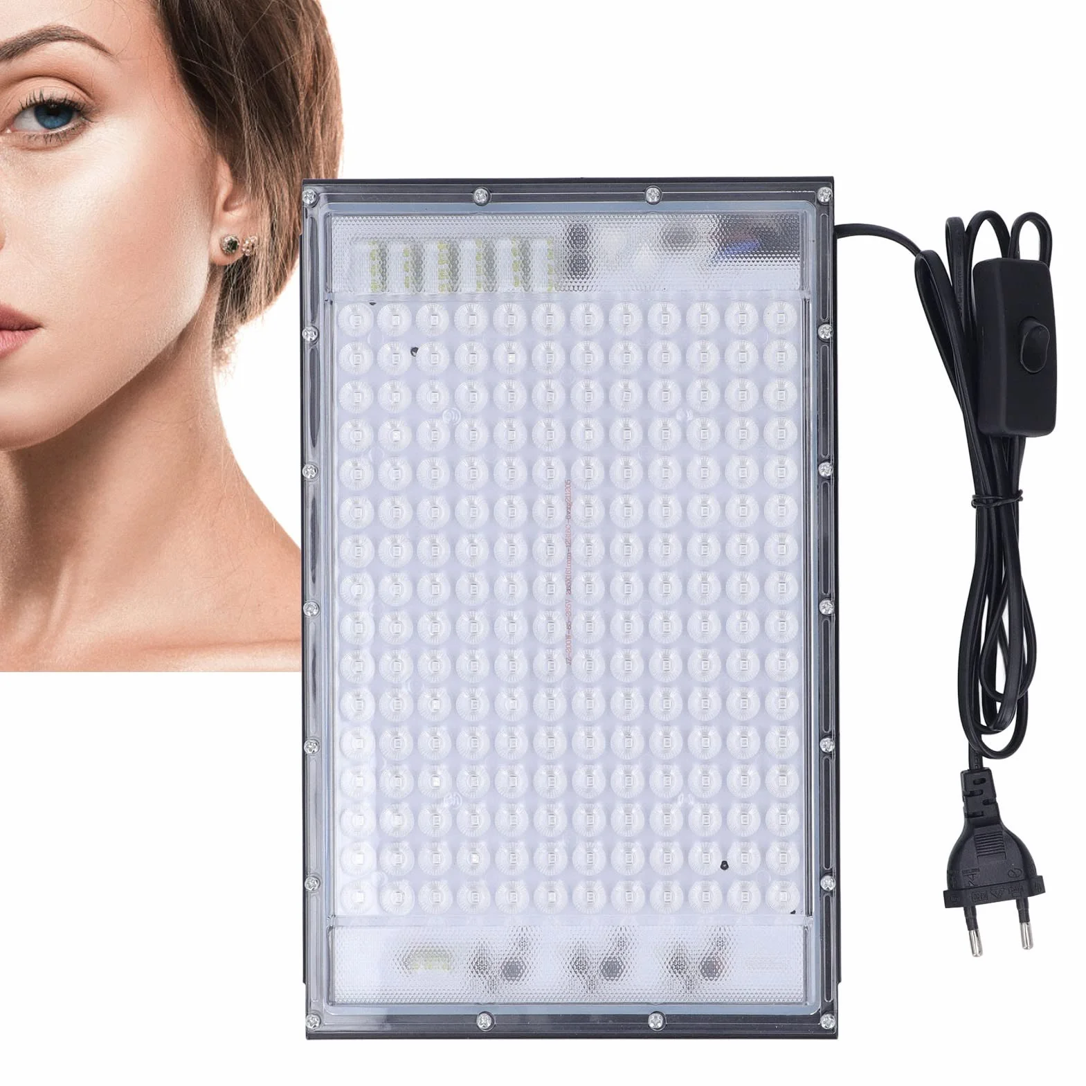 Lámpara de Bronceado 460nm 192 LED Luz Azul para Cara y Cuerpo con Kit Colgante