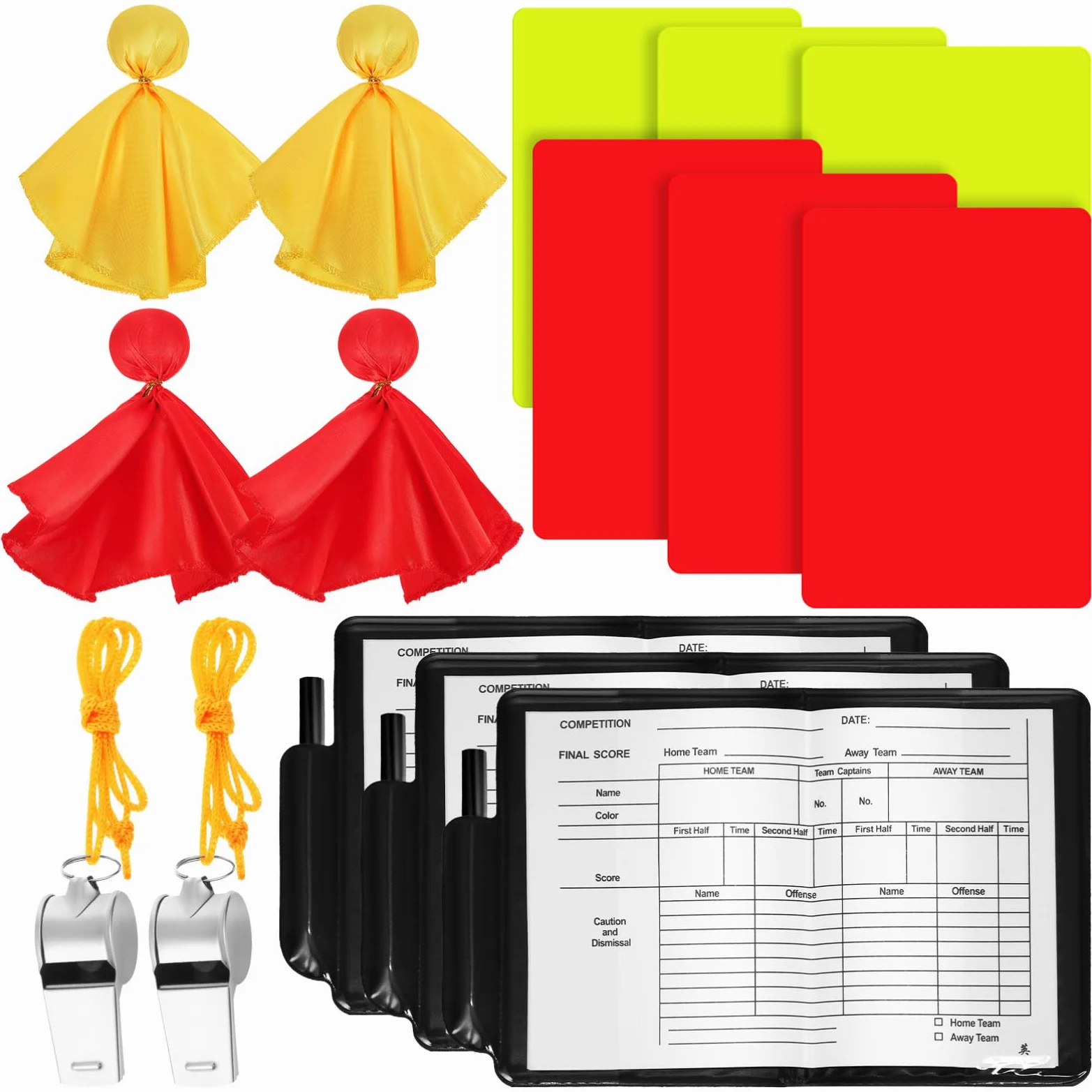 Toyvian 3 Juegos Tarjetas De Juez Deportivo Funcionarios Bandera De Árbitro Banderas De Arbitro De Futbol Equipo Banderas Rojas Fútbol Pena Banderas Amarillo Rojo De Polivinilo