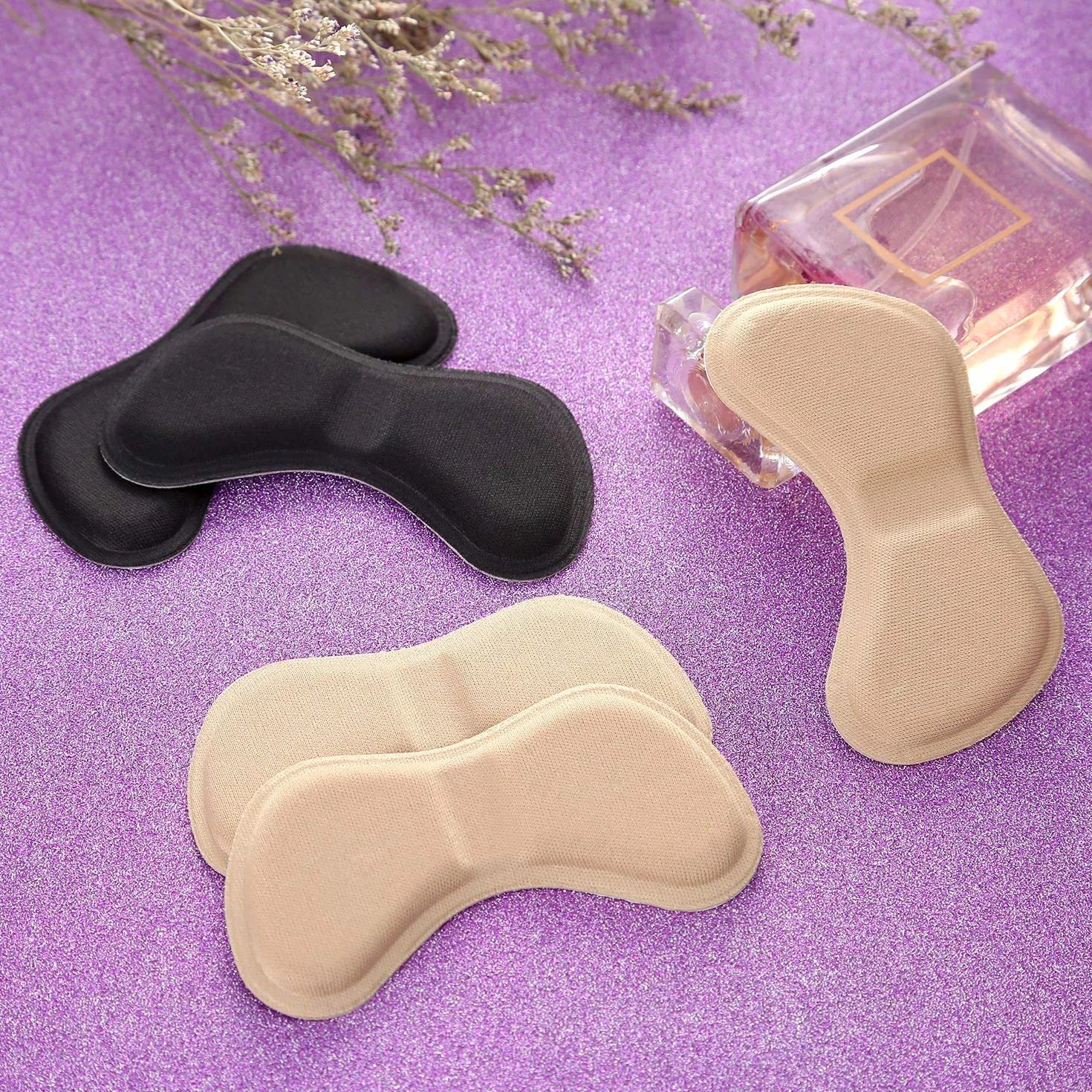 Almohadillas de Talón para Mejorar Ajuste y Comodidad - 3 Negro y 3 Beige