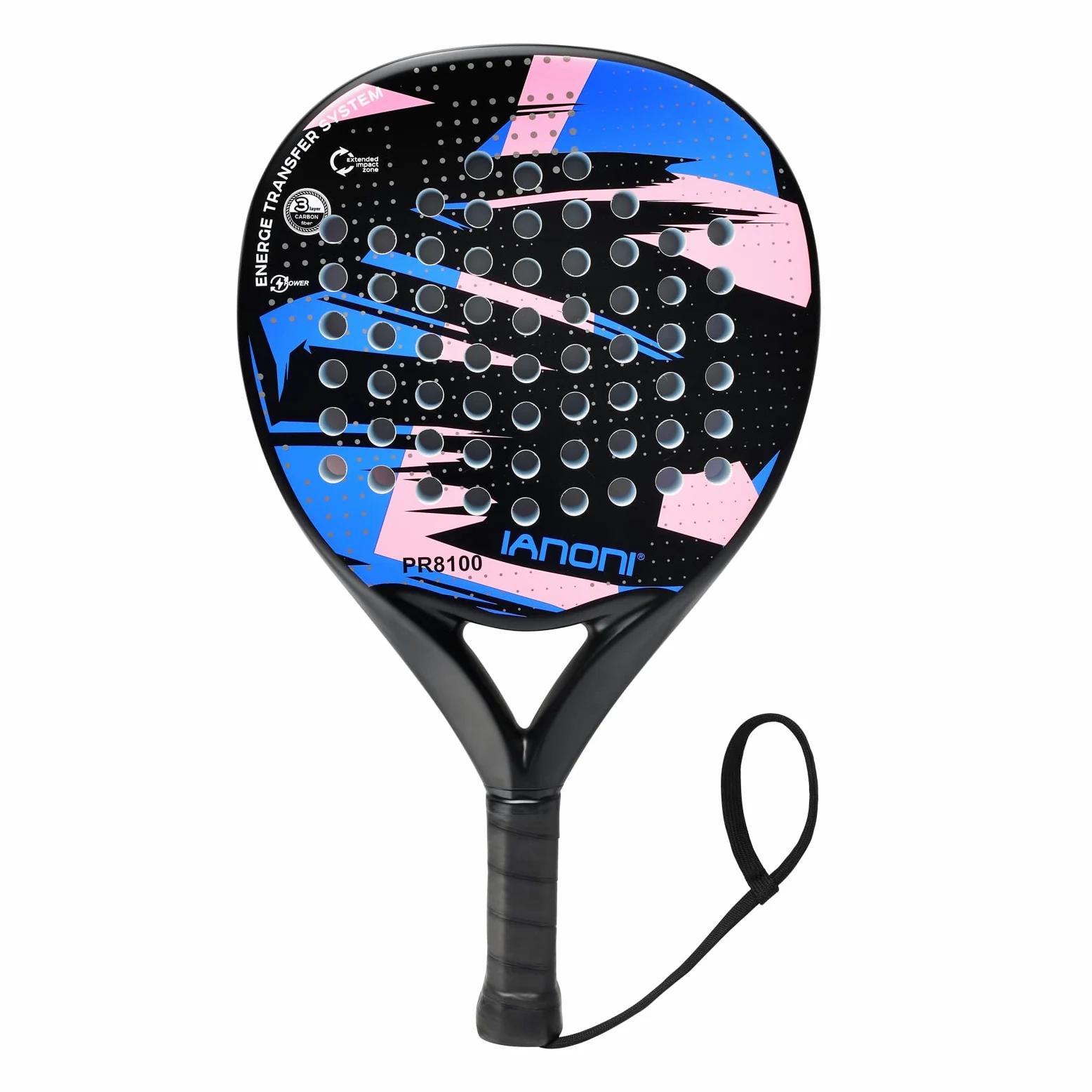 Pala de pádel con Superficie de Fibra de Carbono con núcleo de Espuma EVA Memory Flex, Raqueta de pádel Ligera