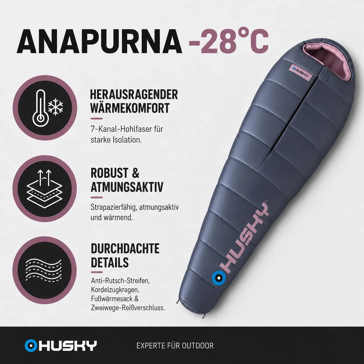 HUSKY ANAPURNA NUEVA SALA DE DORMIR -28 GRADOS