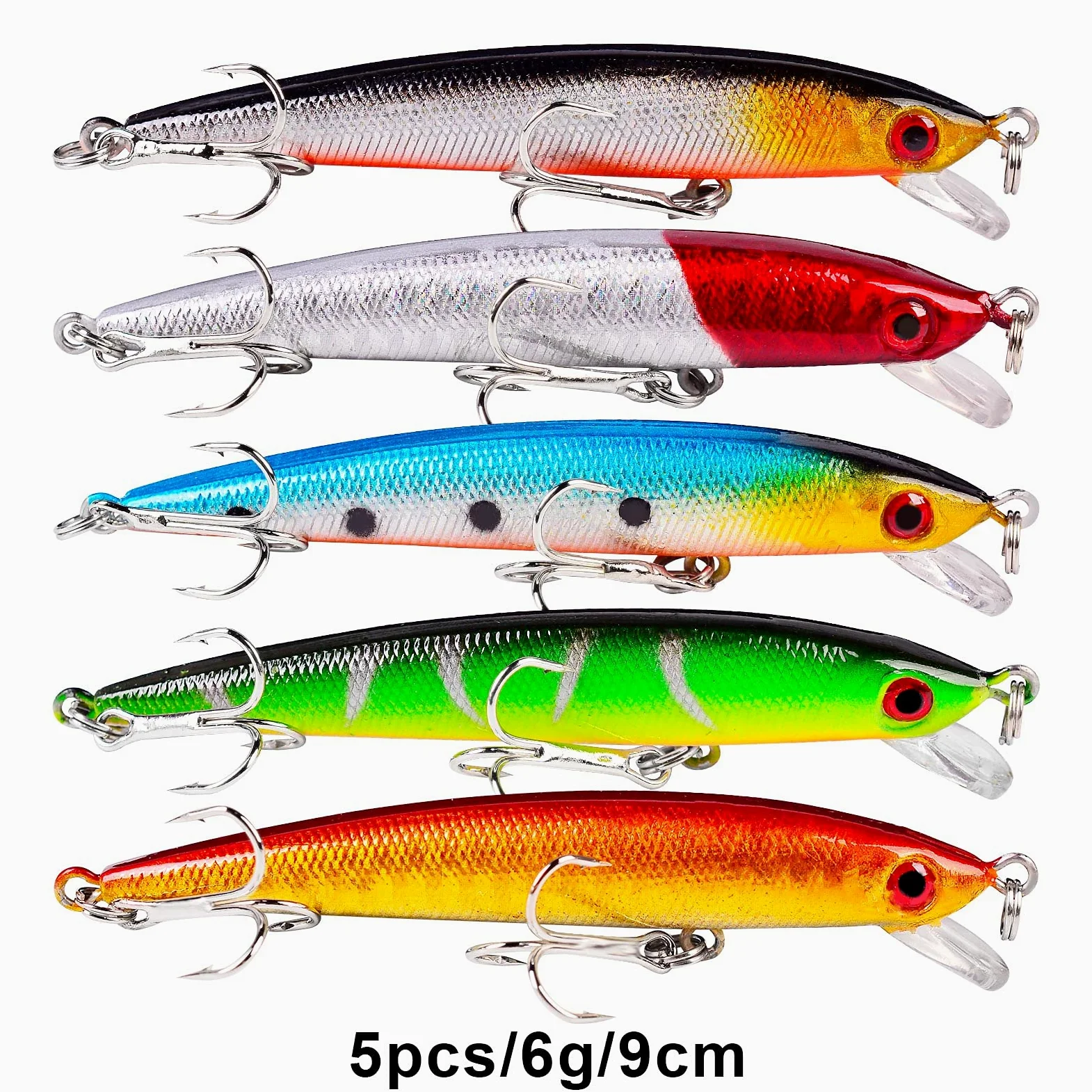 Flotante Minnow Señuelos de Pesca Set para Bass Trucha Perca Topwater Duro cebos señuelo de Siluro Crankbaits Agua Salada Barco Casting Pesca Tackle Kits 48 pcs