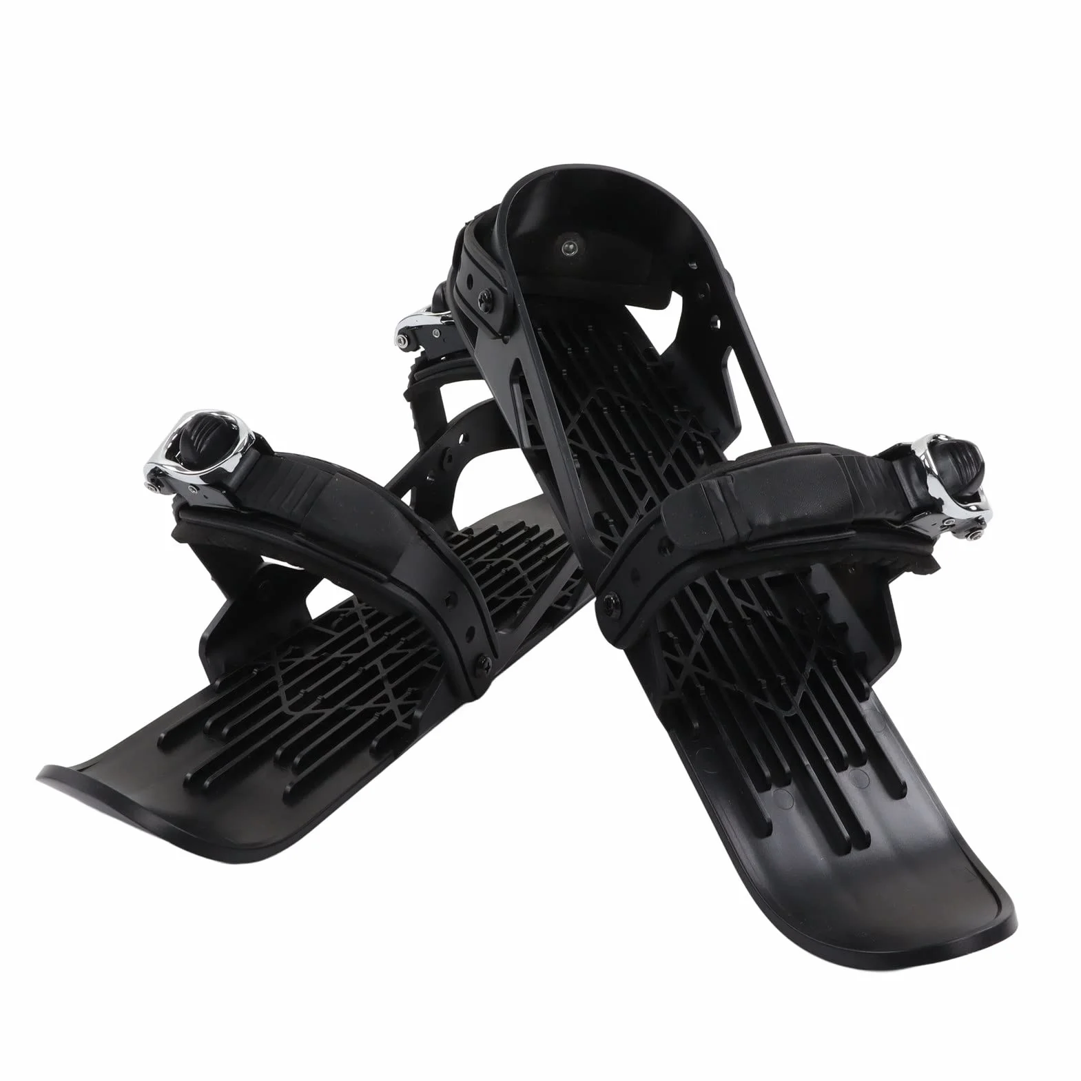 Mini patines cortos de esquí para nieve, esquís para zapatos de invierno, patines de nieve cortos, patines de nieve, skiboards ajustables para fijar a botas de esquí (negro)