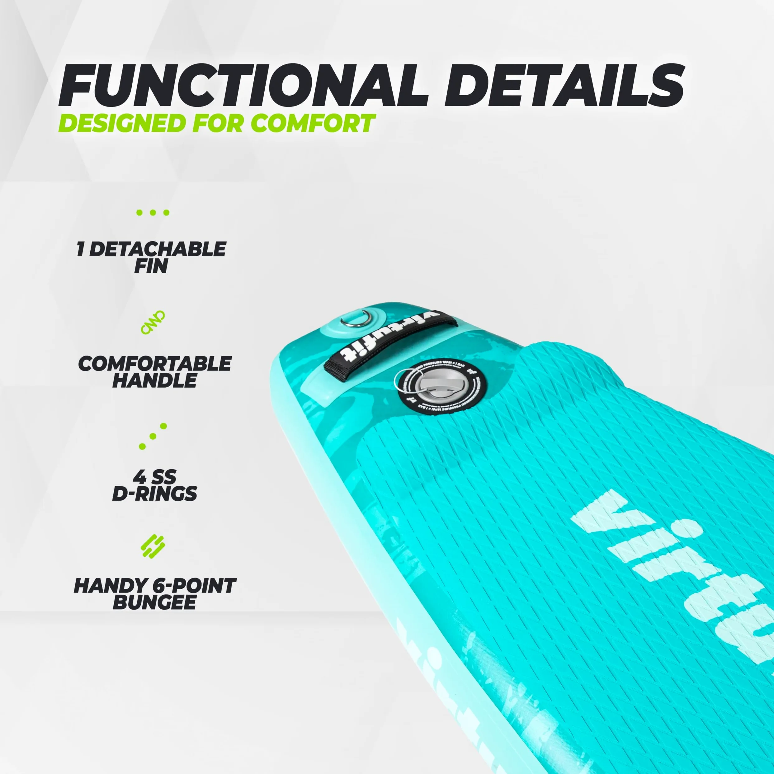 VirtuFit SUP Board Racer 381 - Tabla de surf hinchable (180 kg, 381 x 71 x 15 cm), color beige