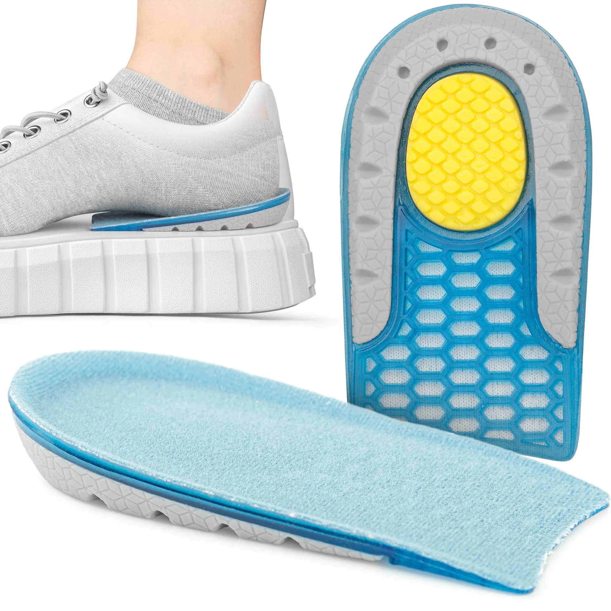 Sulpo Plantillas Talon Para Espolon Calcaneo Diferencia Longitud Piernas Cuña Eva Soporte Ortopédico 1 cm 1 par