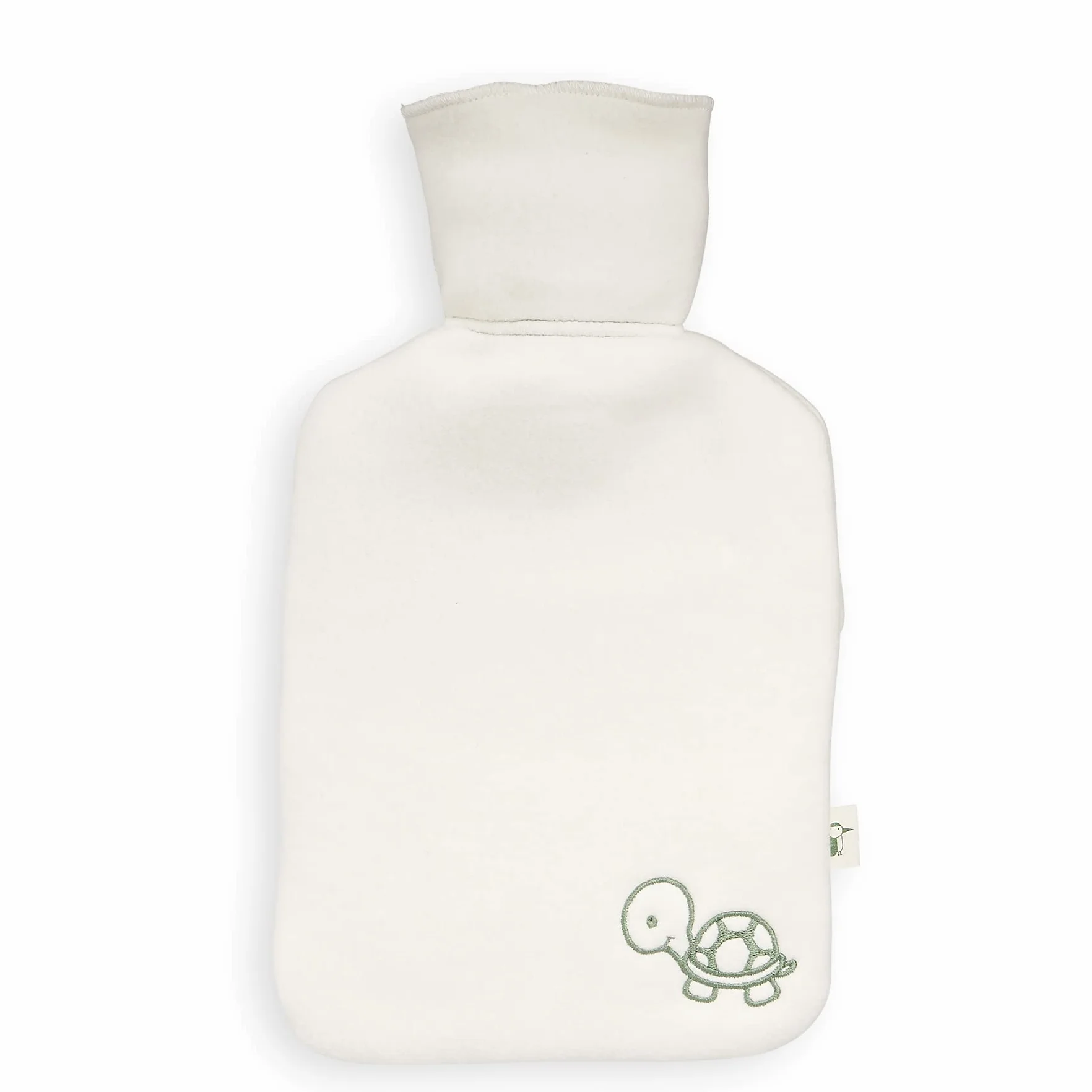 GRÜNSPECHT Botella de agua caliente de caucho natural con funda ecológica blanca 100% algodón GOTS pequeña