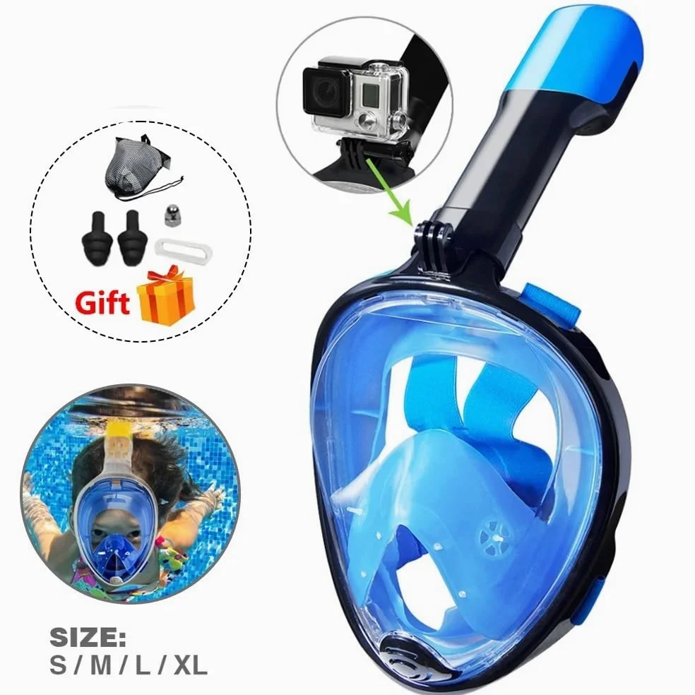Máscara de Snorkel Buceo Máscara de natación de Cara Completa para niños, máscaras de Buceo con respirador antivaho, respiración Segura para niños y Adultos