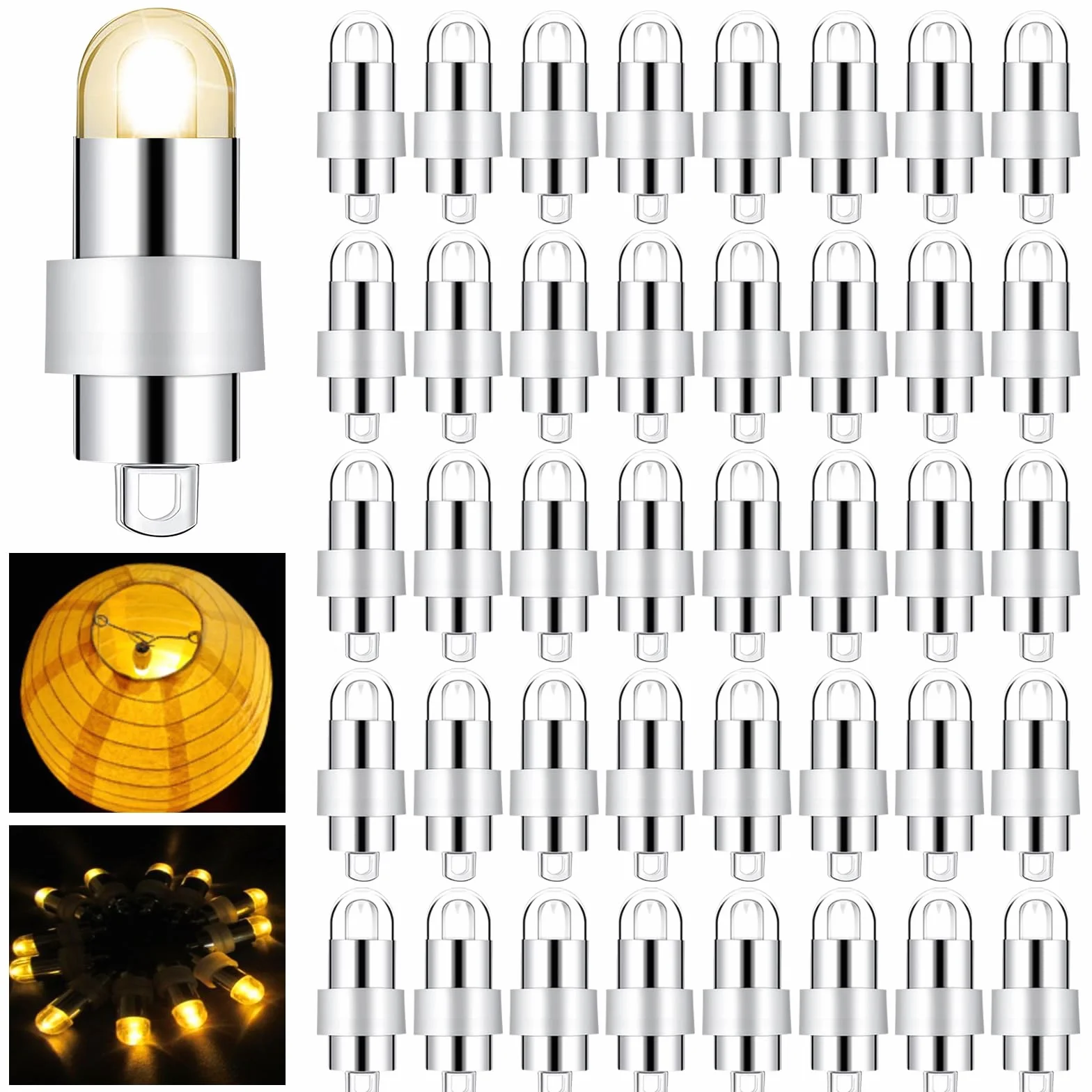 Mini globos LED resistentes al agua, paquete de 40, blanco cálido para bodas y fiestas