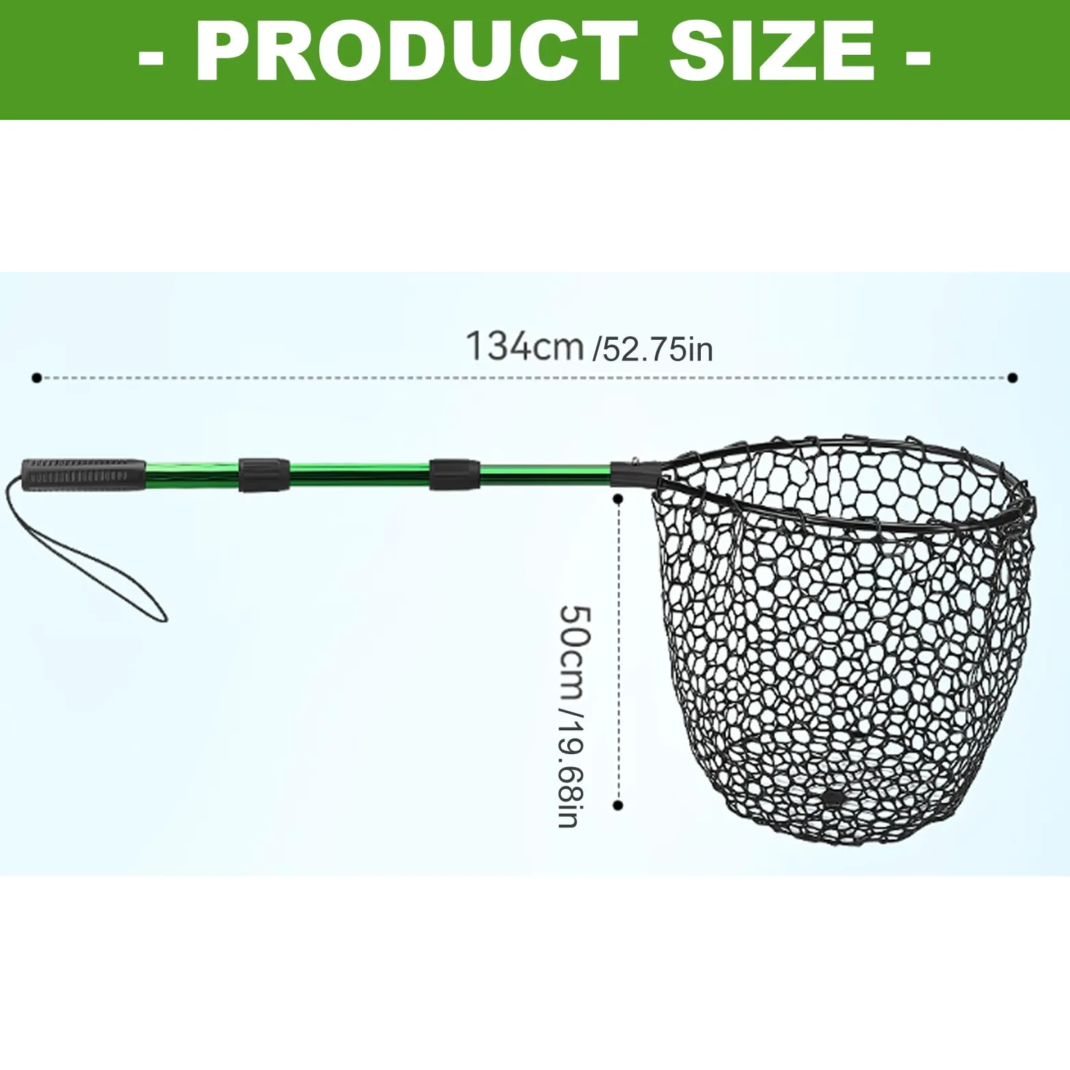 Red de pesca telescópica plegable, barra de aluminio resistente a la corrosión, malla suave para pesca profesional, red de pesca compacta