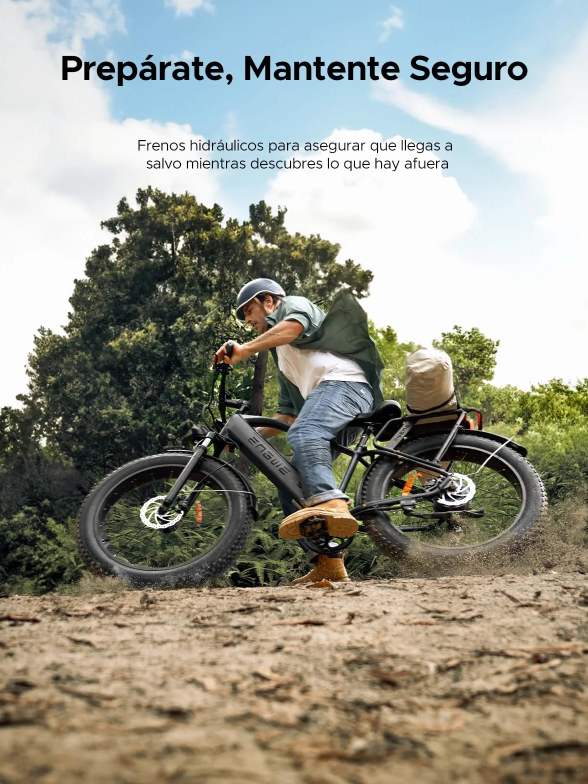 ENGWE E26 Bicicleta Eléctrica para Adultos, 26"x4.0" Fat Tire, Bicicleta de Montaña Eléctrica de 250W, Batería de 48V 16Ah, Alcance de hasta 140KM, 7 velocidades, Suspensión Dual MTB