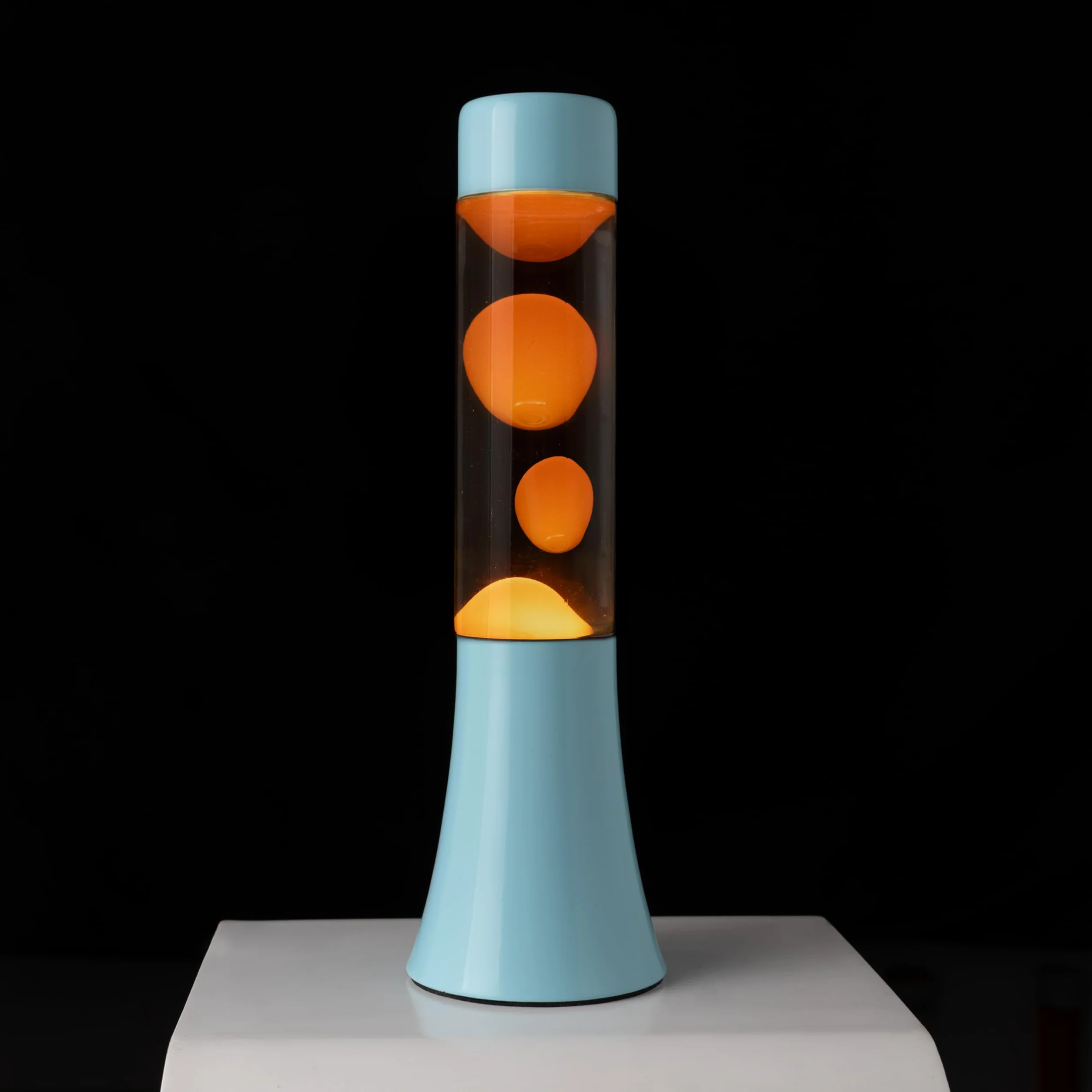 Lámpara de lava azul y naranja 30 cm, decorativa, diseño original retro para hogar