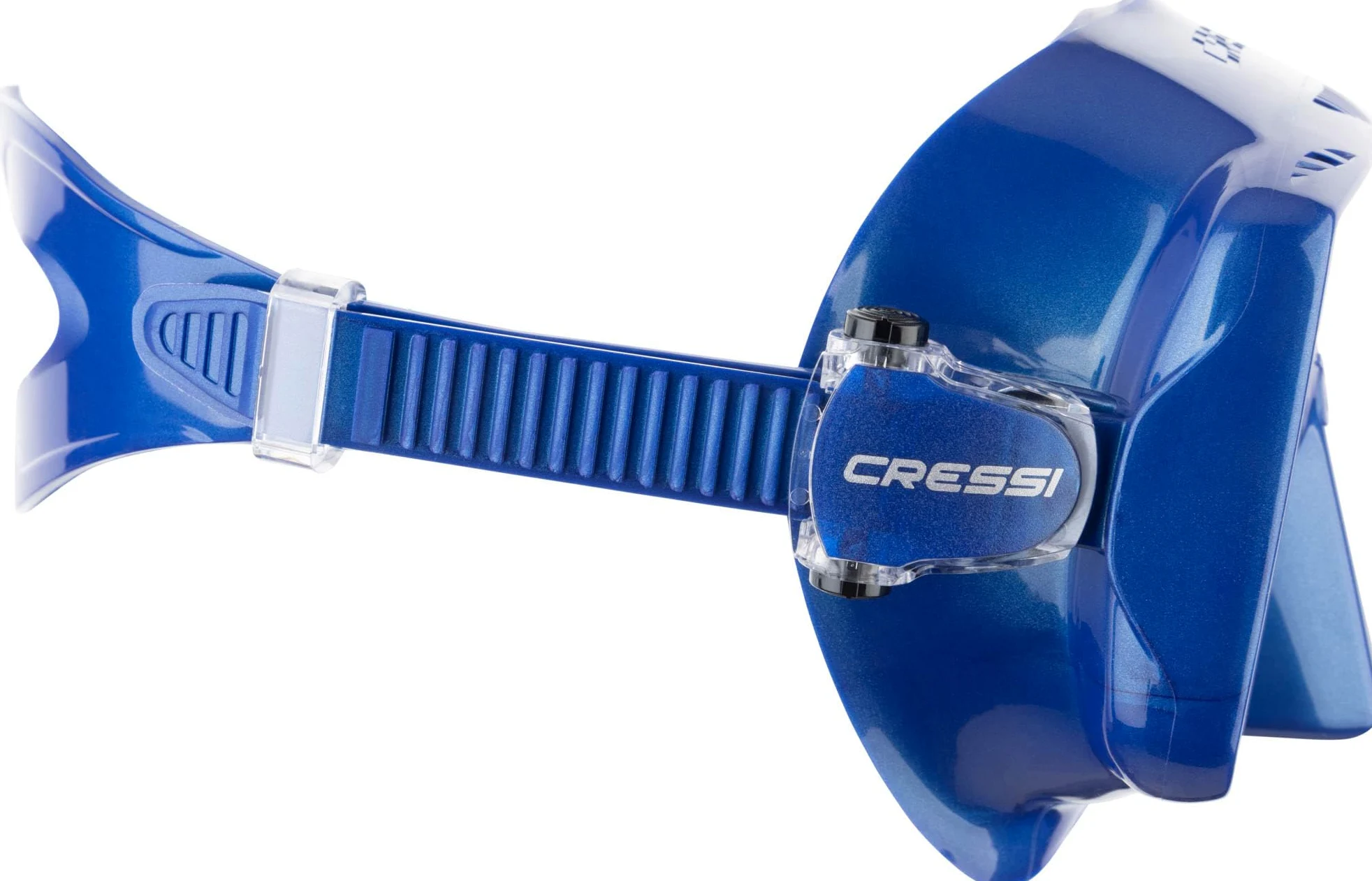 CRESSI Desde 1946 - SF1 Mask - Máscara Cuadrada sin Marco con Lente Templada Ideal para Buceo Apnea y Snorkeling, Azul Metalizado/Azul Metalizado, Talla Única Unisex