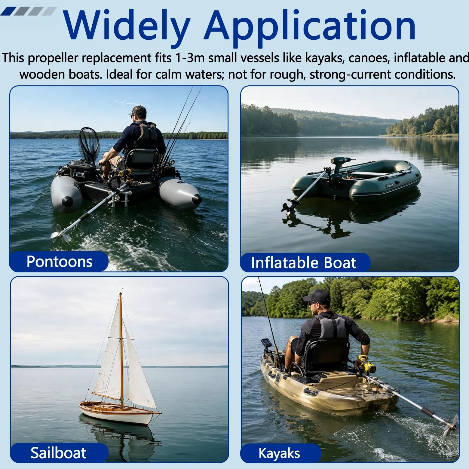Motor Fueraborda Hélice de Taladro sin Herramientas, Motor eléctrico portátil para Kayak/Barca Inflable, propulsor metálico con Soporte para Uso