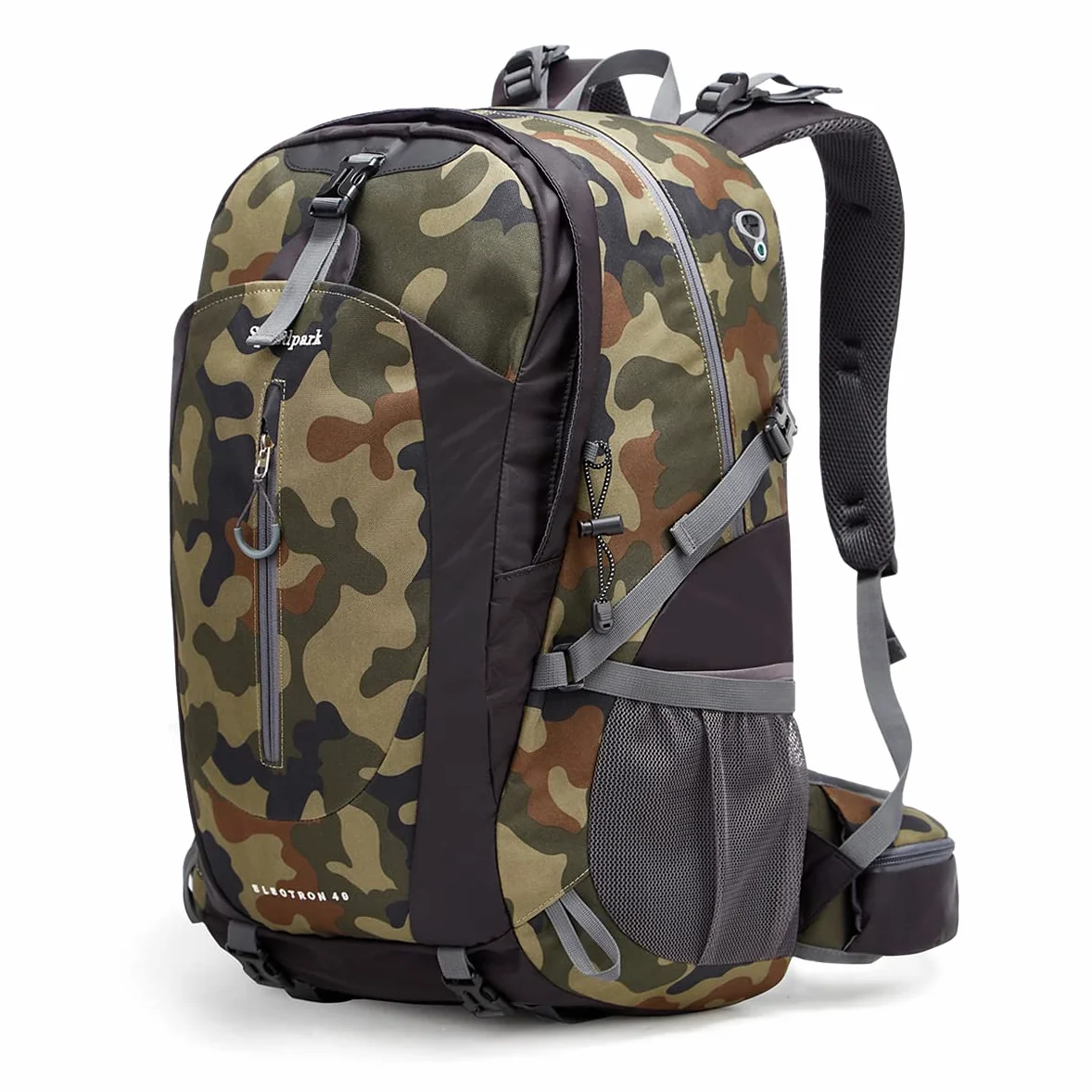 SPEEDPARK Mochila de senderismo de 40 litros, impermeable, con cubierta de lluvia, trekking, mochilas de viaje para hombres y mujeres, Camo, 40L, senderismo al aire libre, Camo, 40, Senderismo al aire