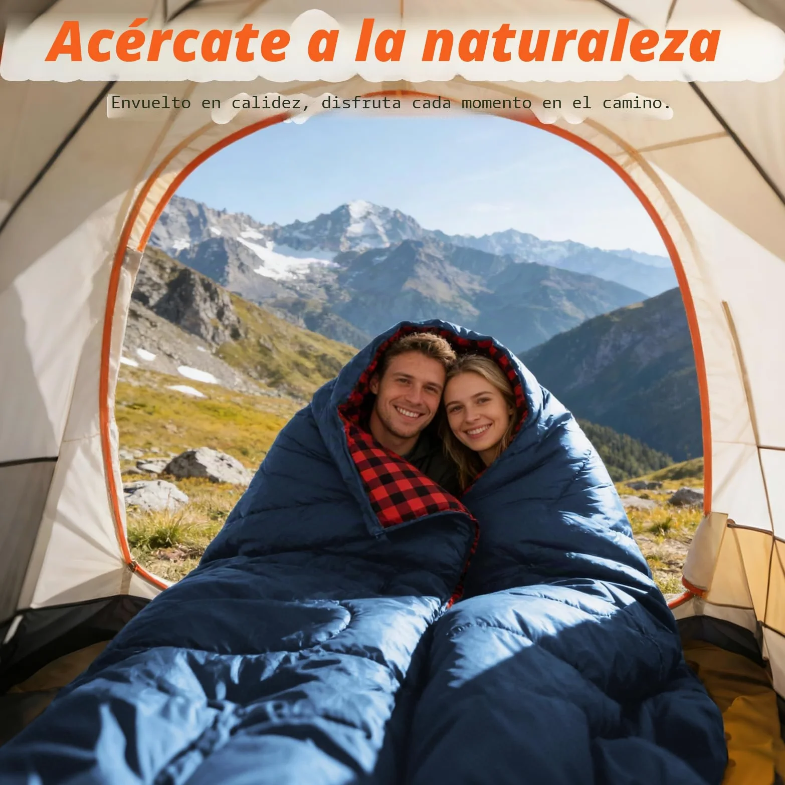 SWTMERRY Saco de dormir doble para camping para adultos, saco de dormir para 2 personas, 230 x 160 cm, con 2 almohadas para familia, exteriores, senderismo, viajes