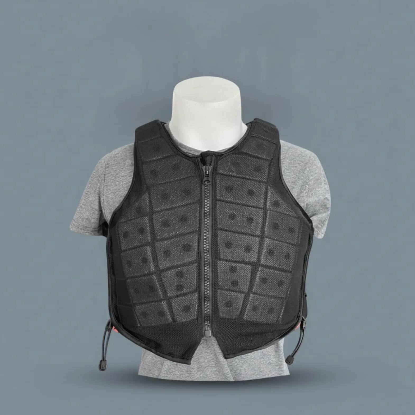 Qianly Chaleco Ecuestre Chaleco de Equitación Chaleco Protector Chaleco Acolchado con Estructura de Malla Resistente a Impactos Cremallera Frontal para , M