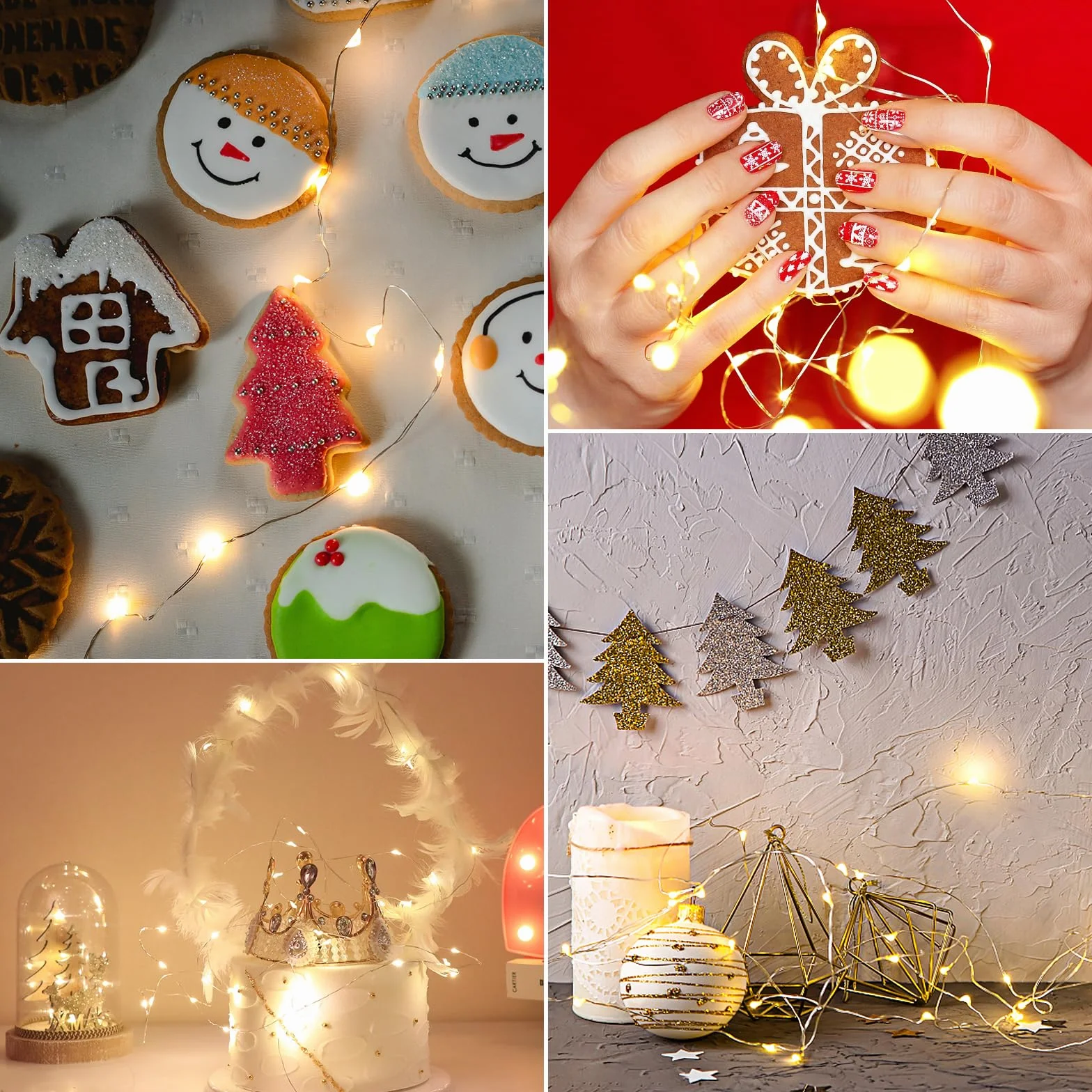 Guirnalda luces LED pilas 3M 30 LED micro alambre de cobre blanco cálido decoración interior