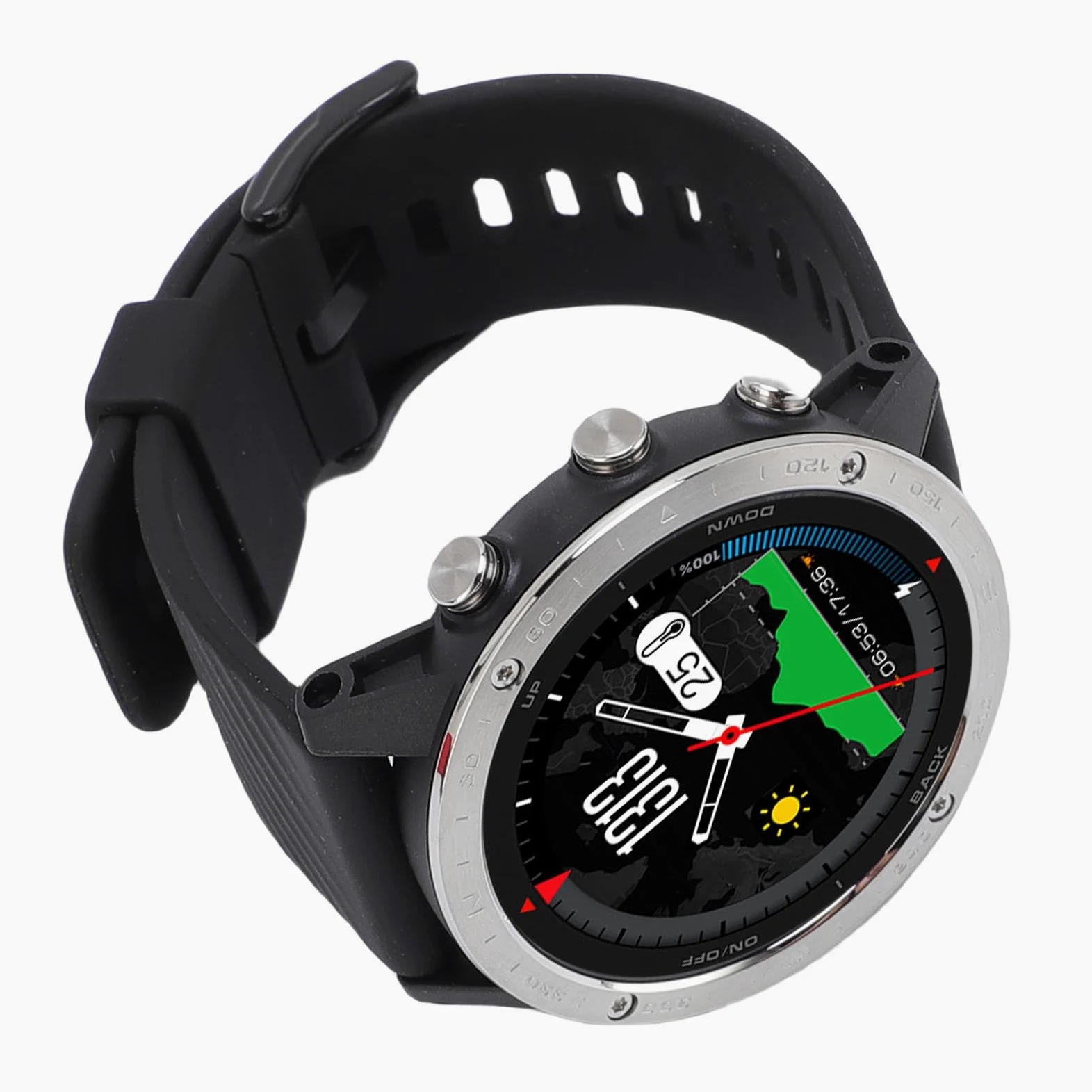 Dilwe Reloj Inteligente para Buceo, Barómetro con Sensor de Profundidad, Datos de Buceo en Tiempo Real, Resistente Al Agua hasta 50 M, Batería de 320 MAh, Notificaciones de Mensajes de (Black)