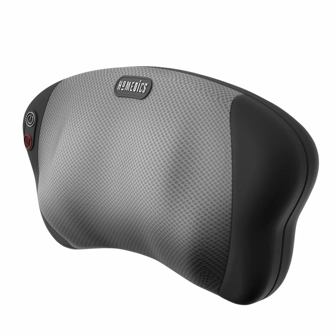 HoMedics Cojín de Masaje Eléctrico Portátil Shiatsu con Calor para Espalda, Hombros y Cuello