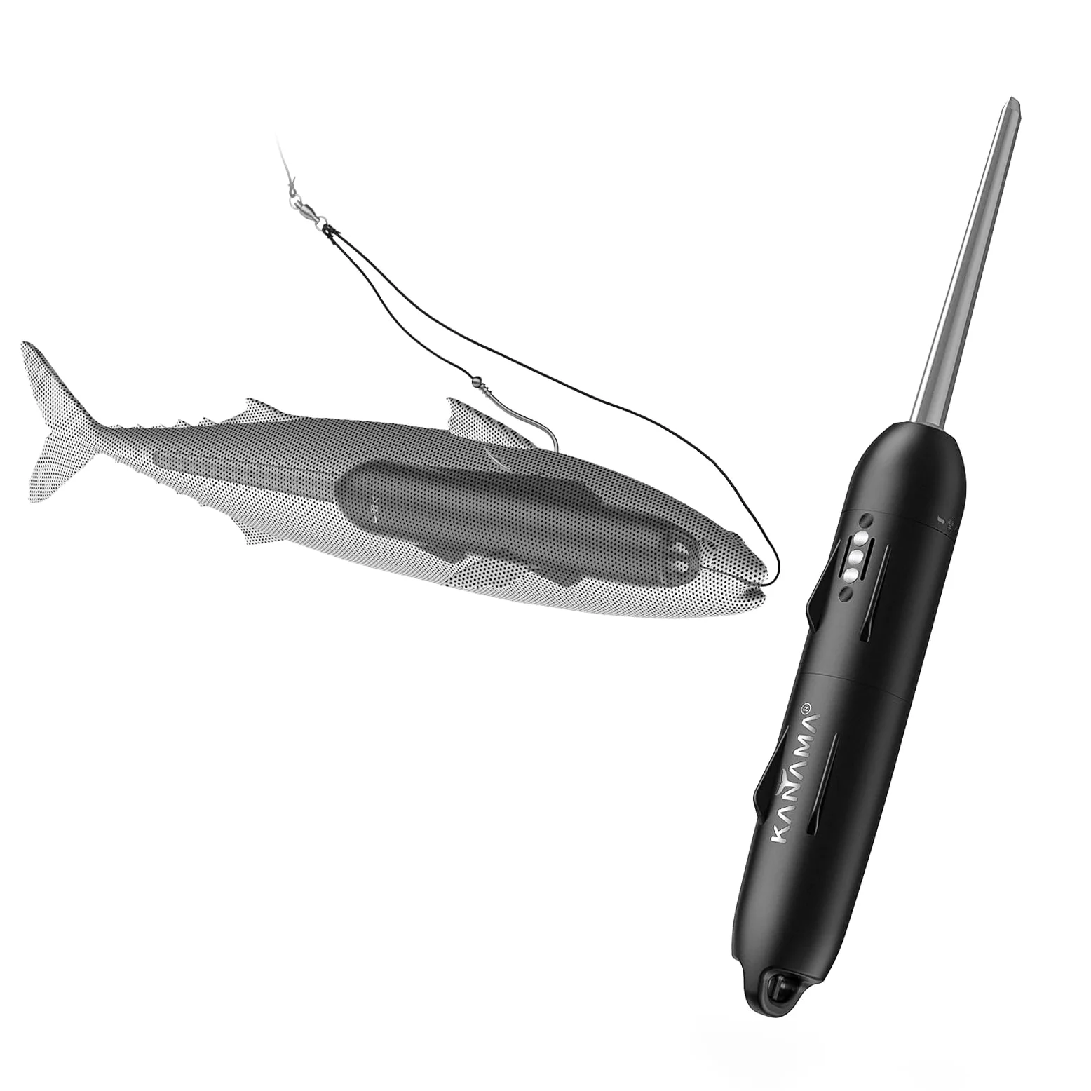 KANAMA Smart Bait Pro - Señuelo Robótico Electrónico Impermeable 300 m, Nado Automático Y Reactivación de Carnada Muerta, Equipo de Pesca Eléctrico Recargable para Agua Dulce Y Salada, 1 Juego
