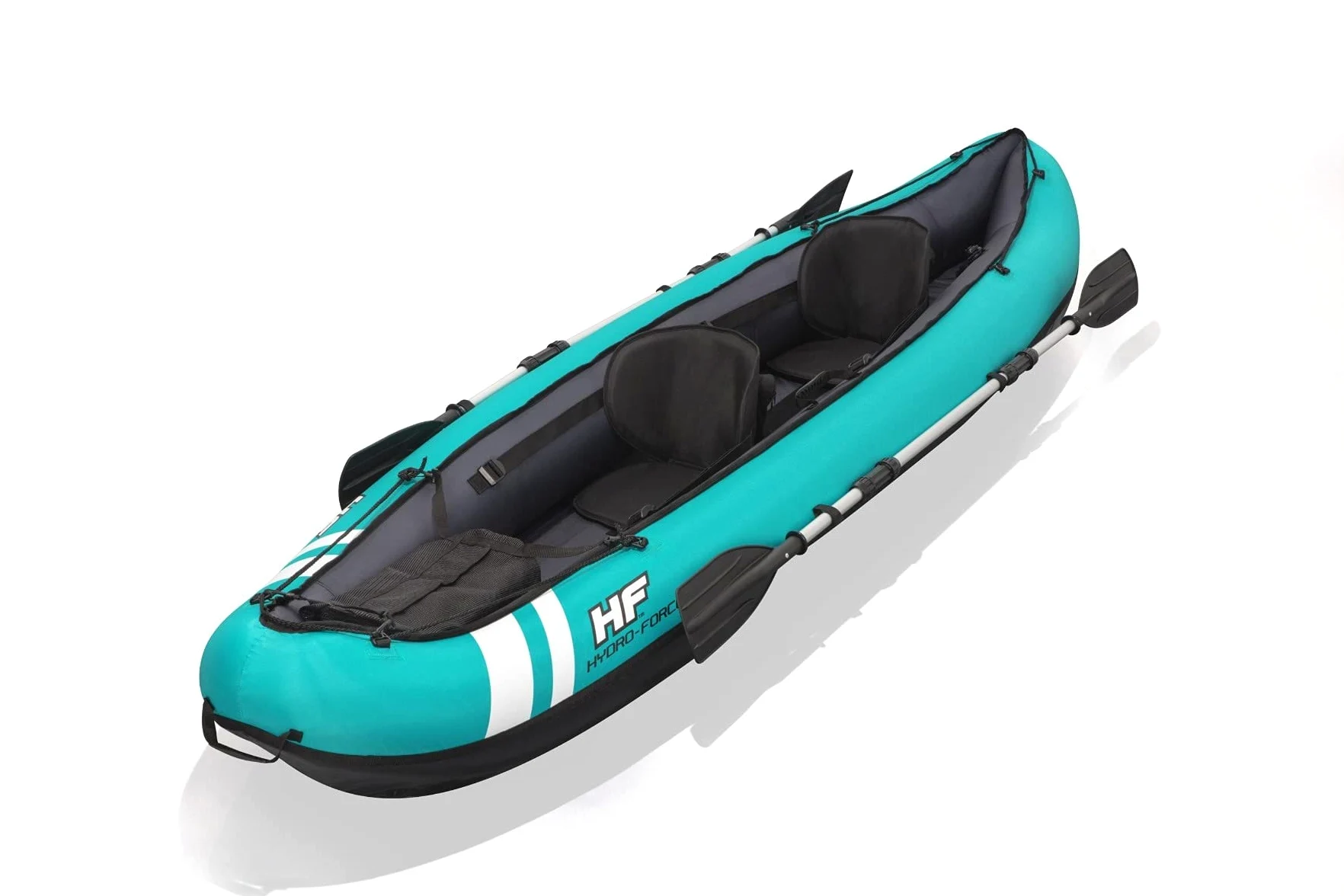 Bestway Hydroforce Ventura - Juego de Kayak para 2 Personas, Juego de Barco Inflable con Bomba de Mano, Remo y Bolsa de Almacenamiento
