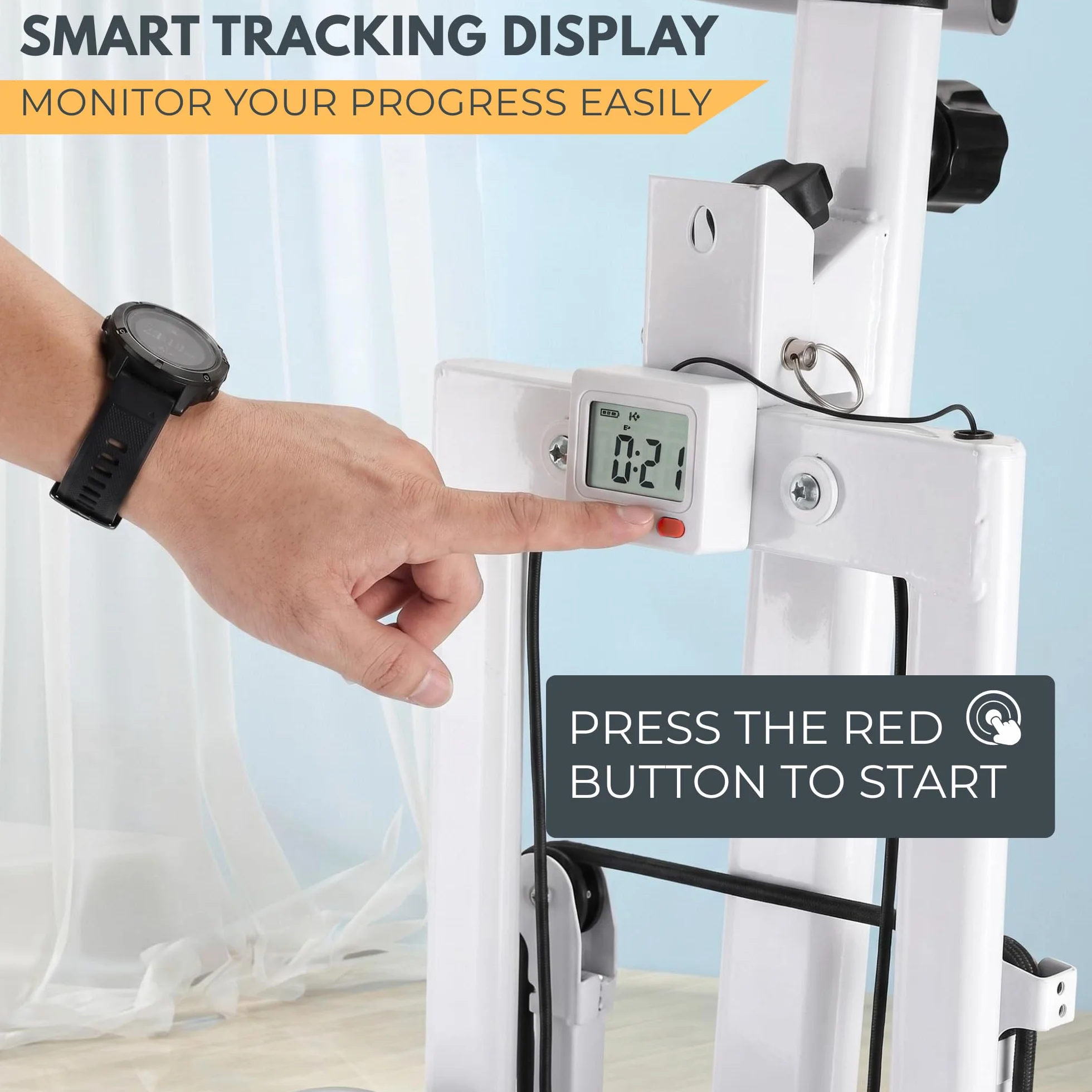 Máquina de Escalada Fitness Plegable con Pantalla LCD, Escalador Cardio para Casa con Resistencia Ajustable, Manillar y Pedales, Máquina de Ejercicio para Piernas, Glúteos, Brazos y Abdomen