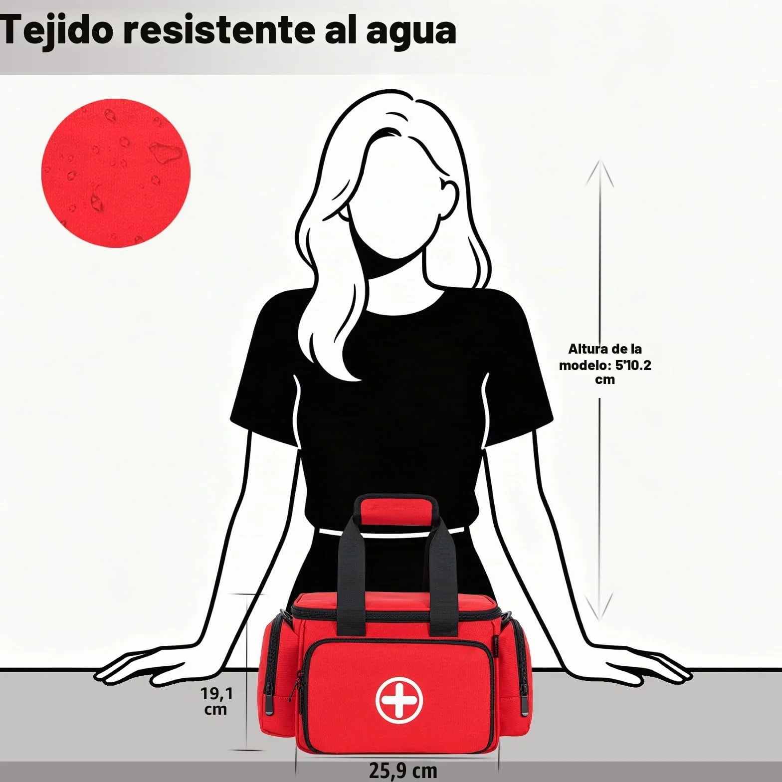 Profesional Bolsa de primeros auxilios grande vacía rojo para enfermeras médico hogar viaje emergencia
