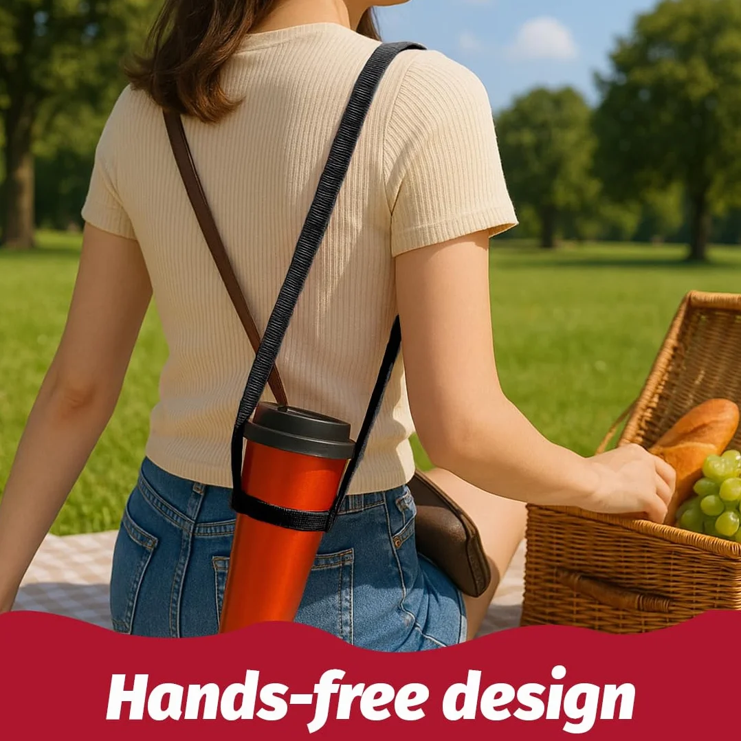 4 PCS Portavasos de Cerveza y Refrescos,con Correas 4, Portavasos de Cerveza Reutilizables para Festivales, Conciertos y Eventos al Aire Libre, Negro