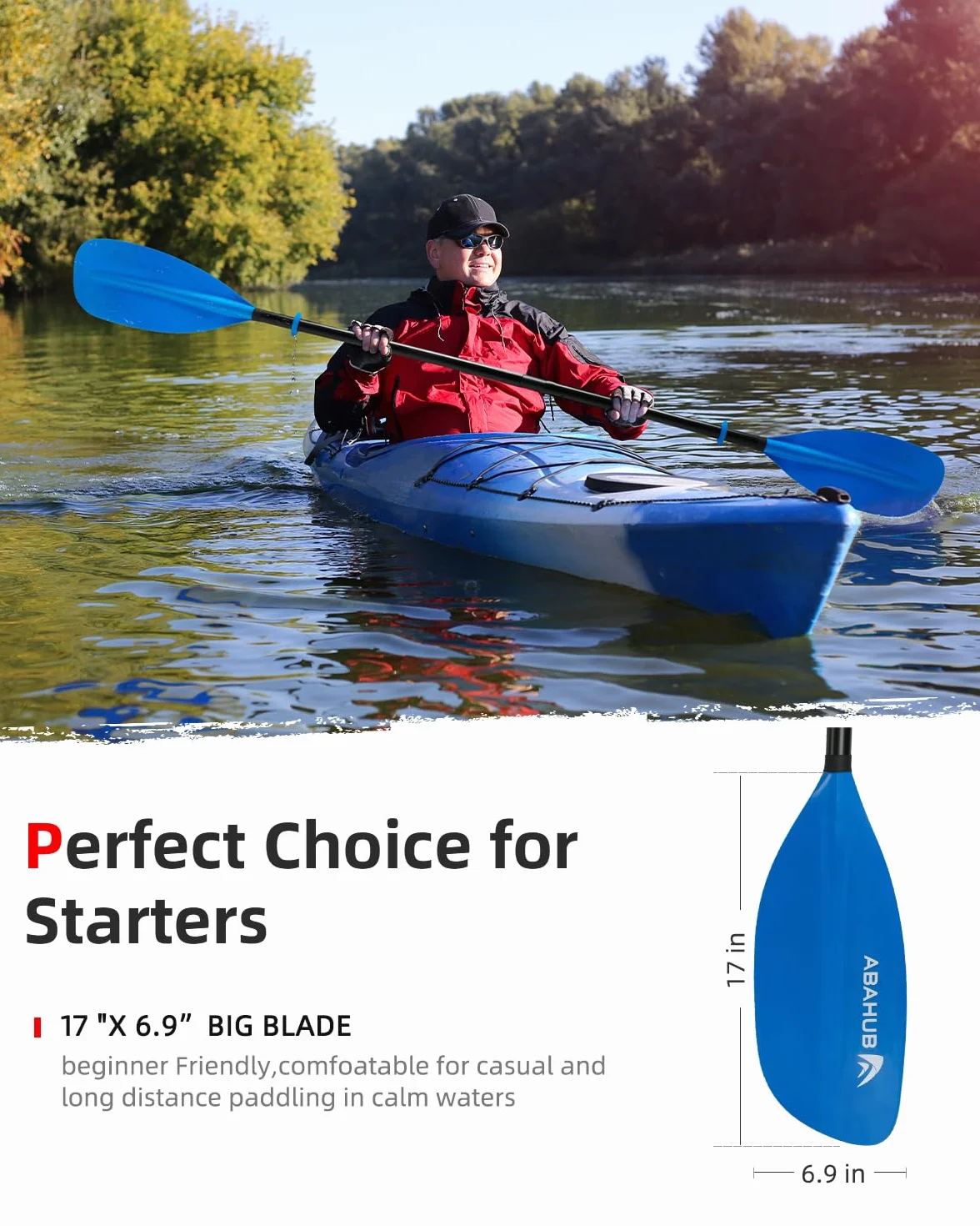 Abahub Remo Kayak Ajustable 210cm 230cm Pala Doble Aluminio