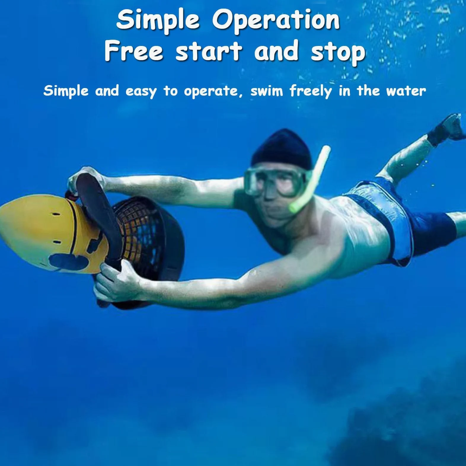Scooter Submarino de 500W, Vehículo Eléctrico de Propulsión para Buceo con 2 Velocidades y Batería de 24V 10Ah - Hélice Acuática para Profundidades de 20M para Snorkel, Natación y Aventuras Marinas