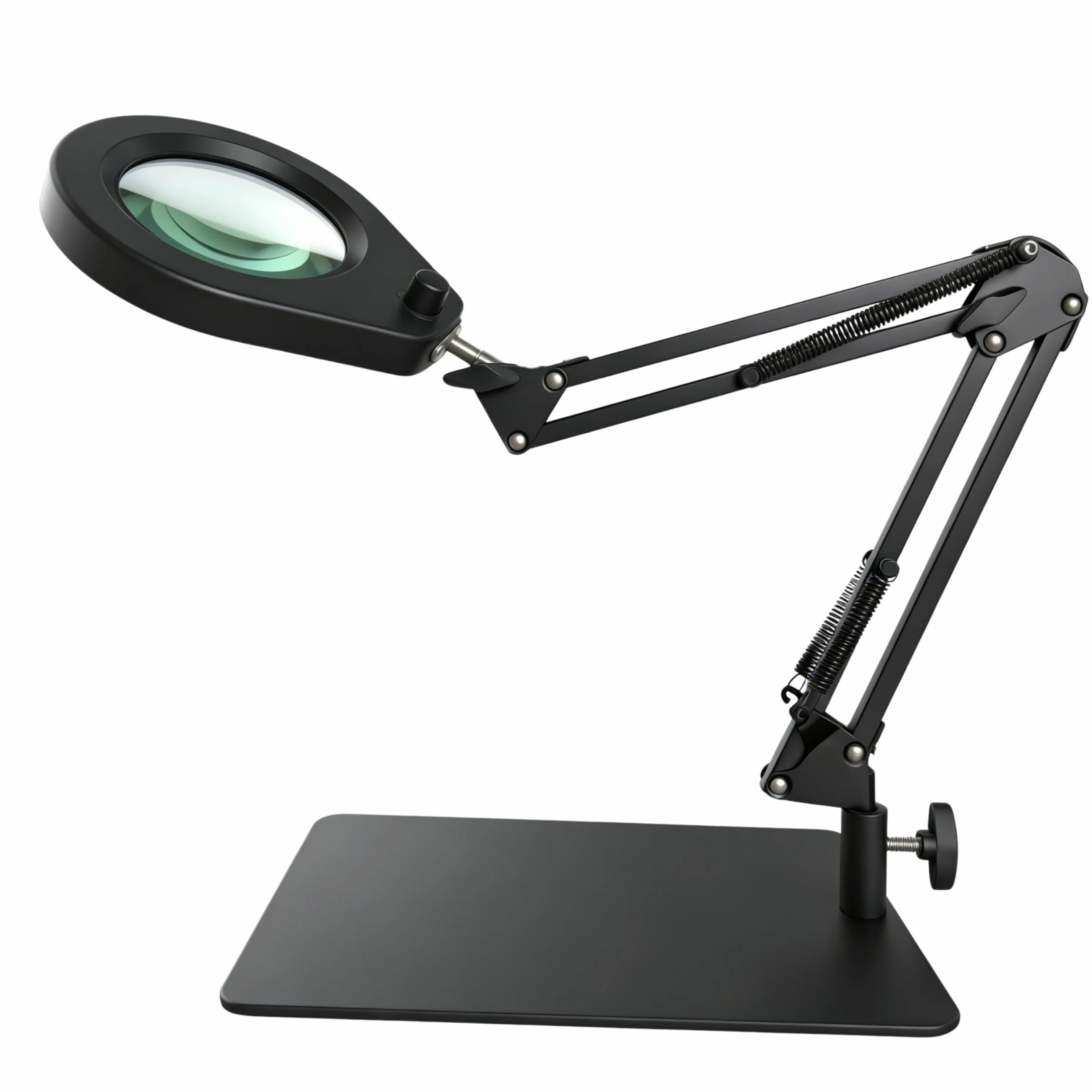 Lámpara de Aumento con Base y Pinza, Lupa Iluminada 105 mm 5X, Luz Regulable (5 Colores, 10 Niveles, 790 LM), Brazo Giratorio Ajustable - Manos Libres para Tareas de Precisión | Claridad óptica, soportes 2 en 1, luz ajustable, brazo giratorio flexible, id