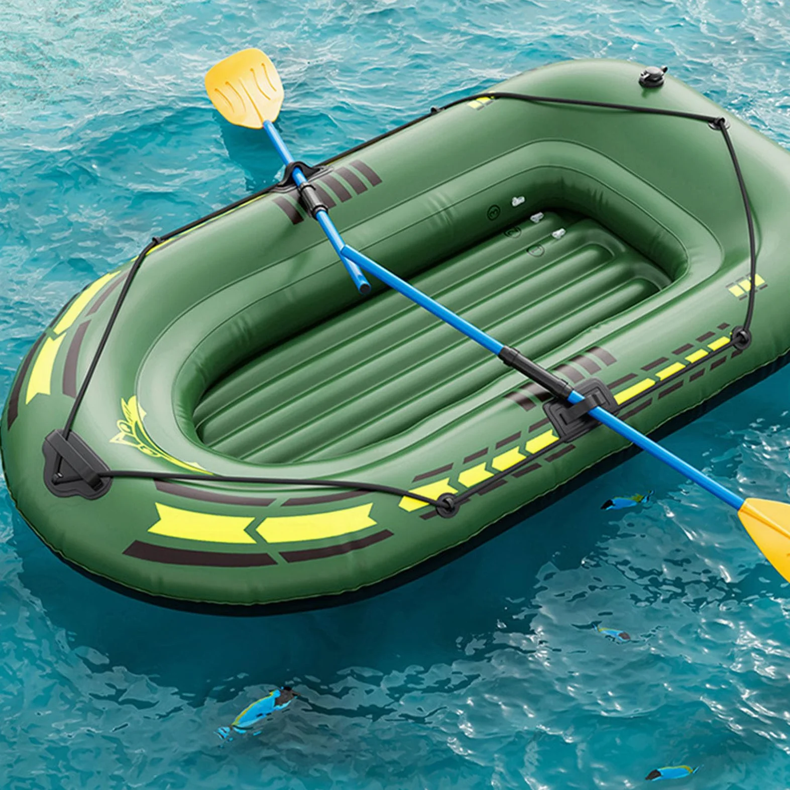 Barcos inflables para Adultos: Kayak de de 6,30 x 3,71 x 1,31 Pulgadas | balsa portátil, canoa flotante duradera y fácil de usar | Kit de botes inflables con bomba de remo para lago río al aire