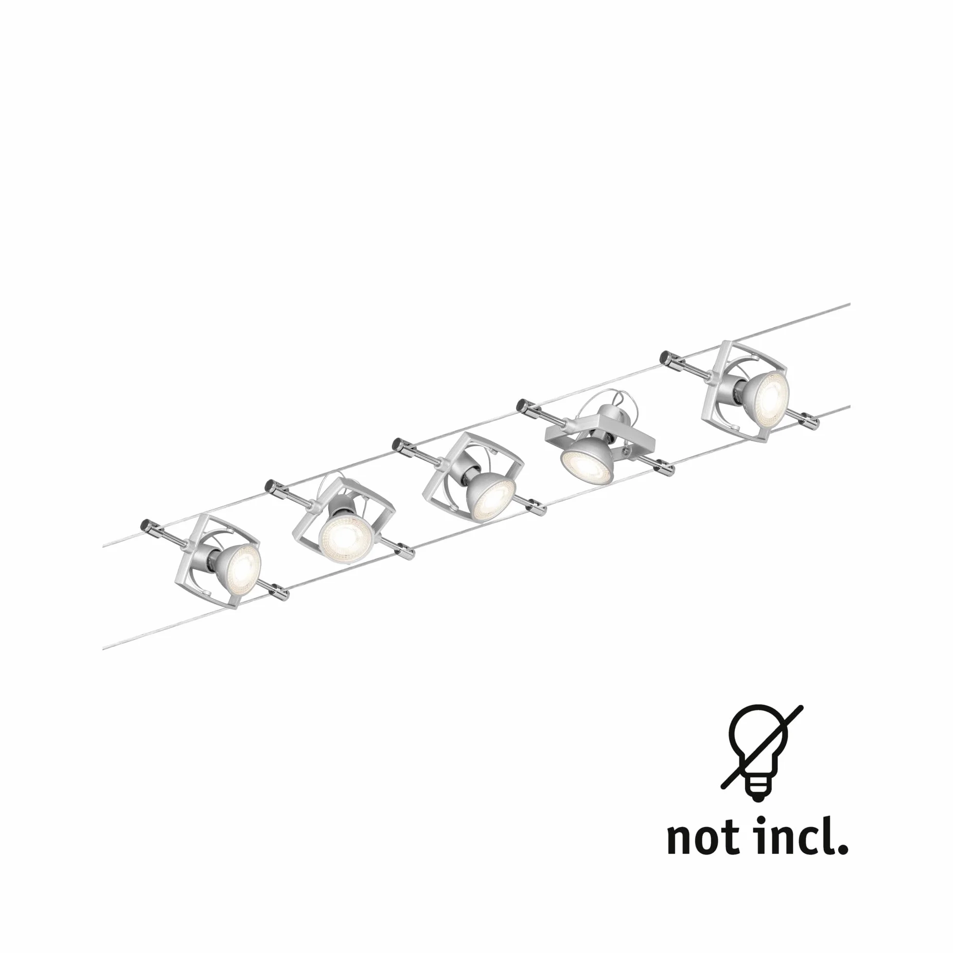 Paulmann Mac II Kit Sistema Cableado Iluminación Luces Colgantes 5x10 W Cromado Mate
