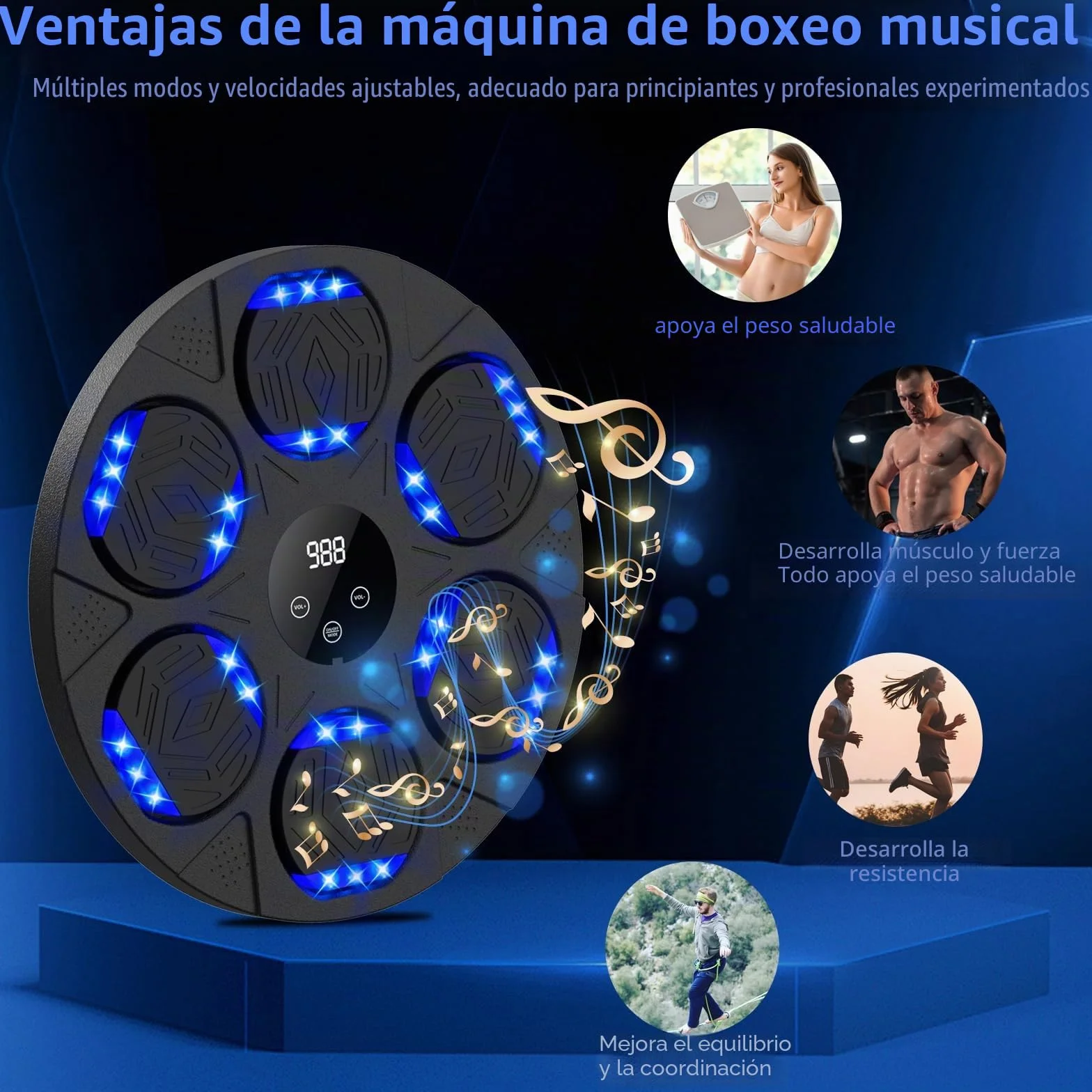 Maquina De Boxeo Musical, Music Boxing Machine Adultos con Guantes De Boxeo, MáQuina De Boxeo Musical con Bluetooth, Boxeo Pared con Luz, Music Boxing, Regalo De Boxeo para NiñOs Y Adultos