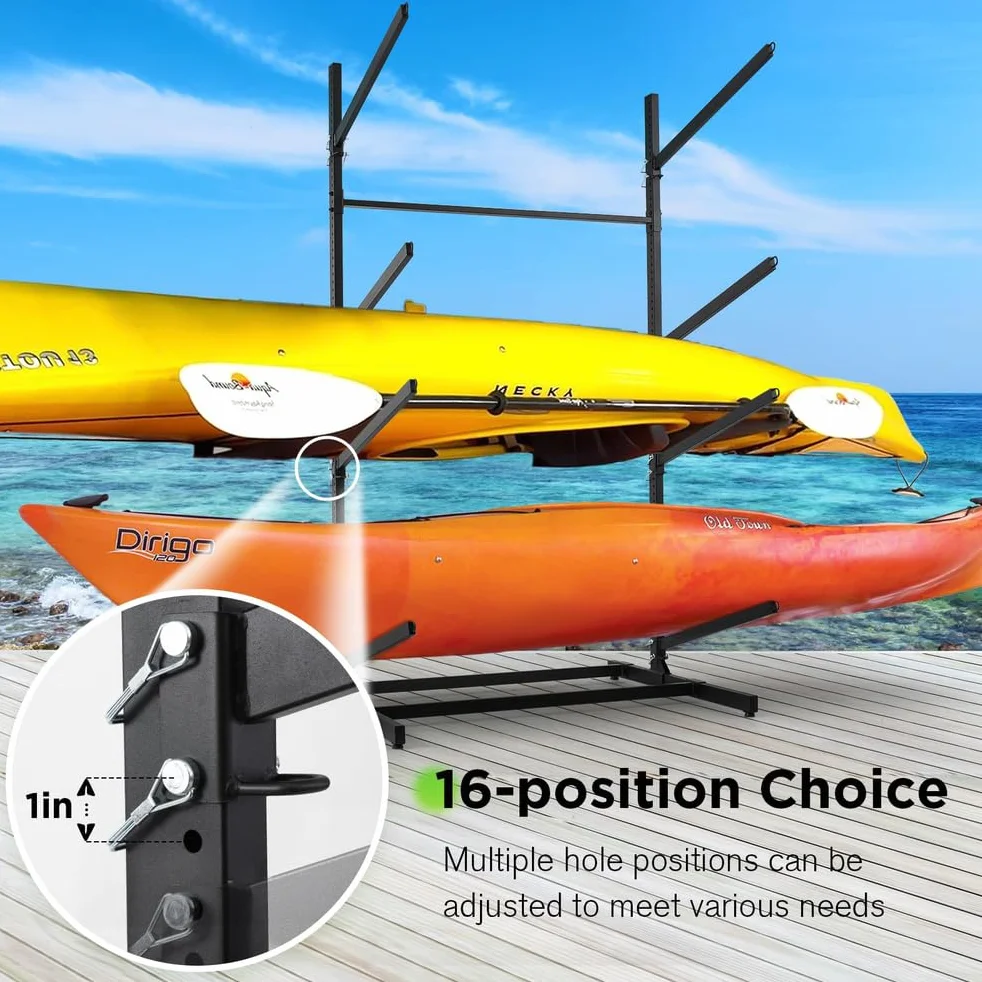 Estante de Almacenamiento Resistente para Kayak 42" para Interiores y Exteriores