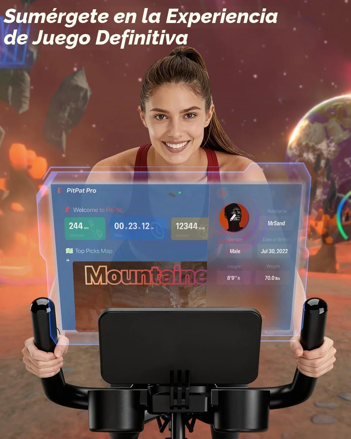 Superun Bicicleta Estática para Interior, Bicicleta Estacionaria con Resistencia Magnética Ajustable, Bicicleta Estacionaria con Pantalla LCD y App, Capacidad de Carga de 136 kg