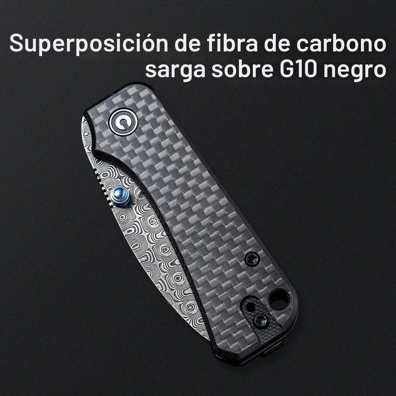 CIVIVI Baby Banter Small Folding Pocket Knife with 5.94CM Damascus Blade | EDC Knife with Clip, Black G-10 Handle, for Outdoor Camping Hiking Gifts C19068S-DS1