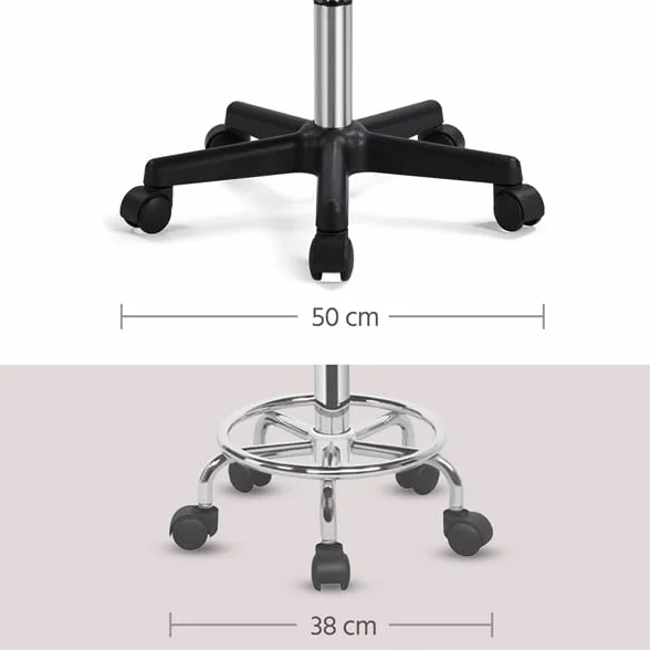 Yaheetech Taburete Profesional PU Giratorio Altura Ajustable 45,5-60 cm Marrón Retro